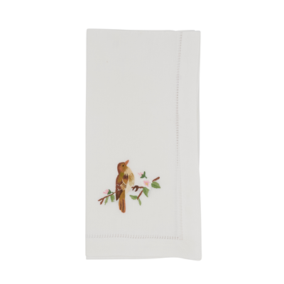  Embroidered Bird Hemstitch Napkin 6 Pack、mySite、elrpsem3k