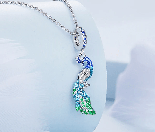 Peacock Colorful Charm Pendant Pandora Style Bracelet、mySite、g9winljtr
