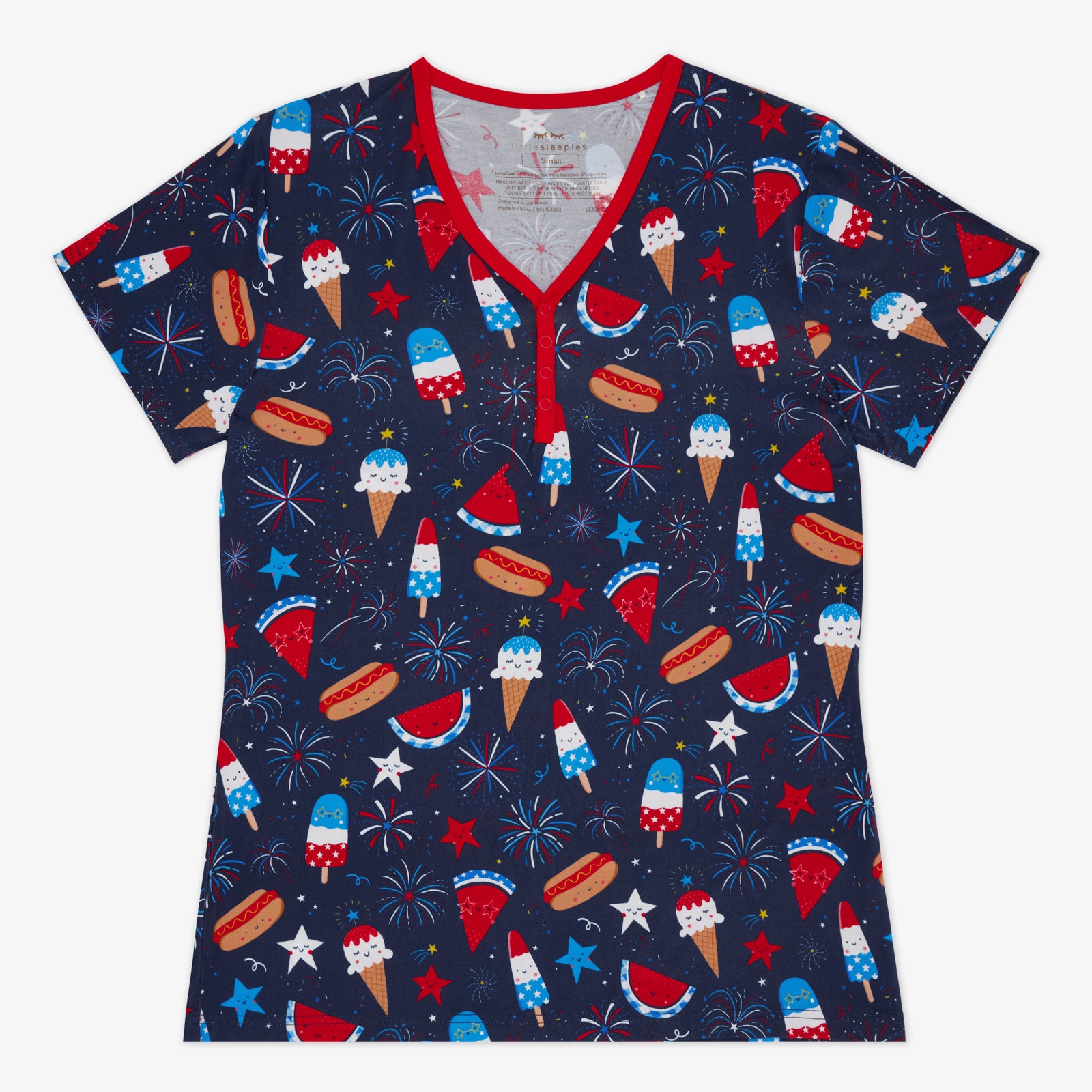 Snacks & Sparkles Women's Short Sleeve Pajama Top、mySite、g9winljtr