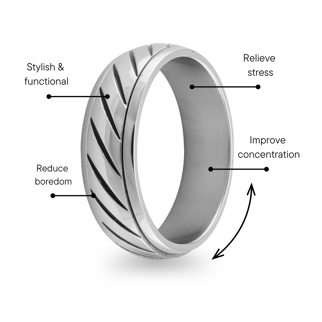 Stainless Steel Grooved Pattern Spinner Center Ring / SRJ2143、mySite、dreamappss