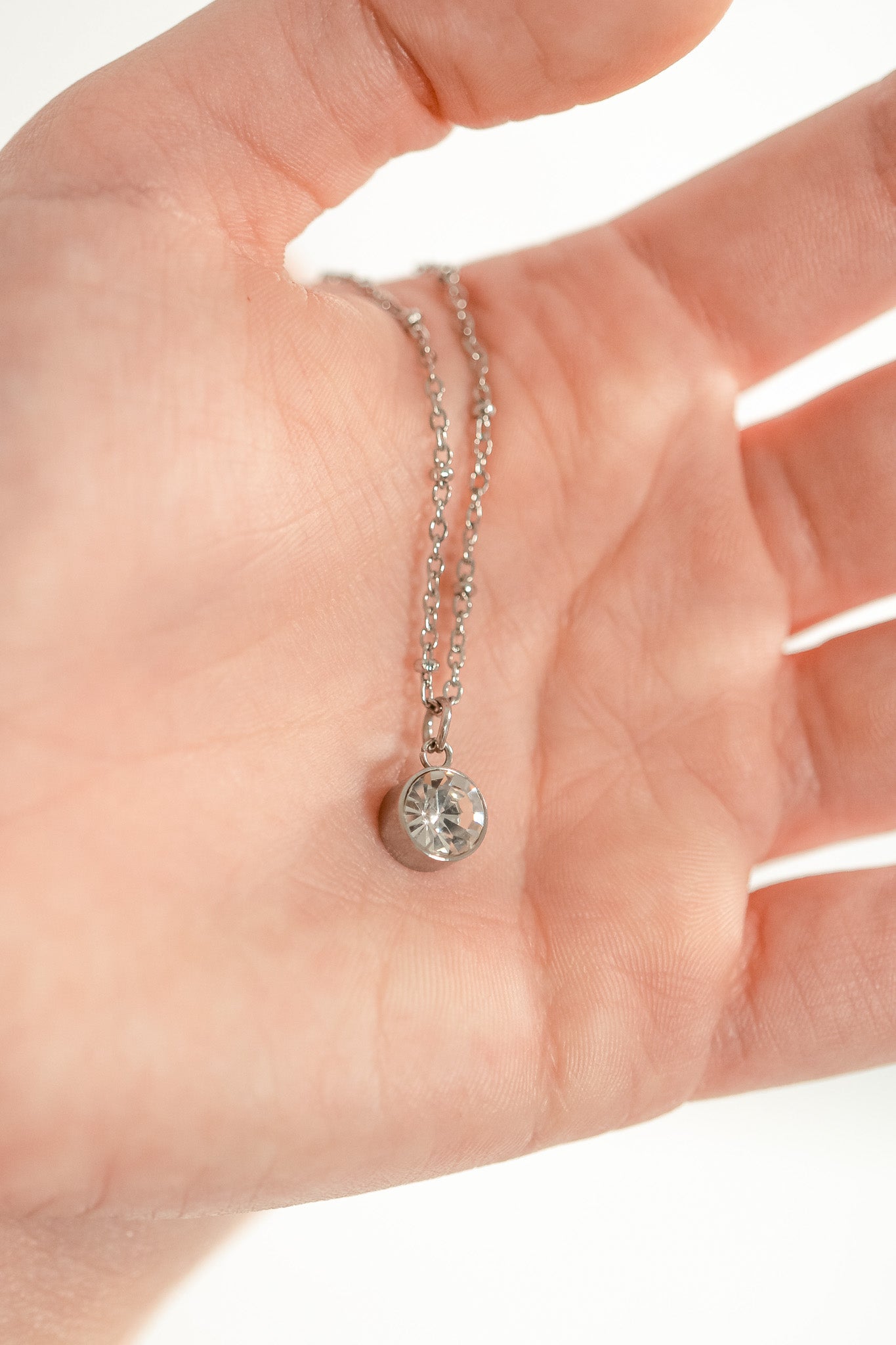 Stainless Steel Round Birthstone Charm 8mm / PDL0266、mySite、dreamappss