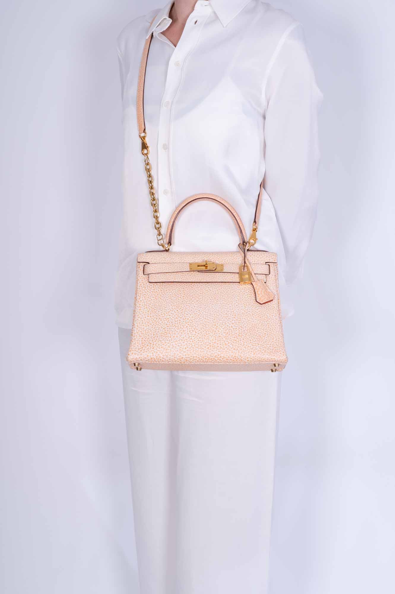 Hermès Kelly 28 Retourne Orange Dalmatian Buffalo Skipper Gold Hardware、mySite、garminoutage.com