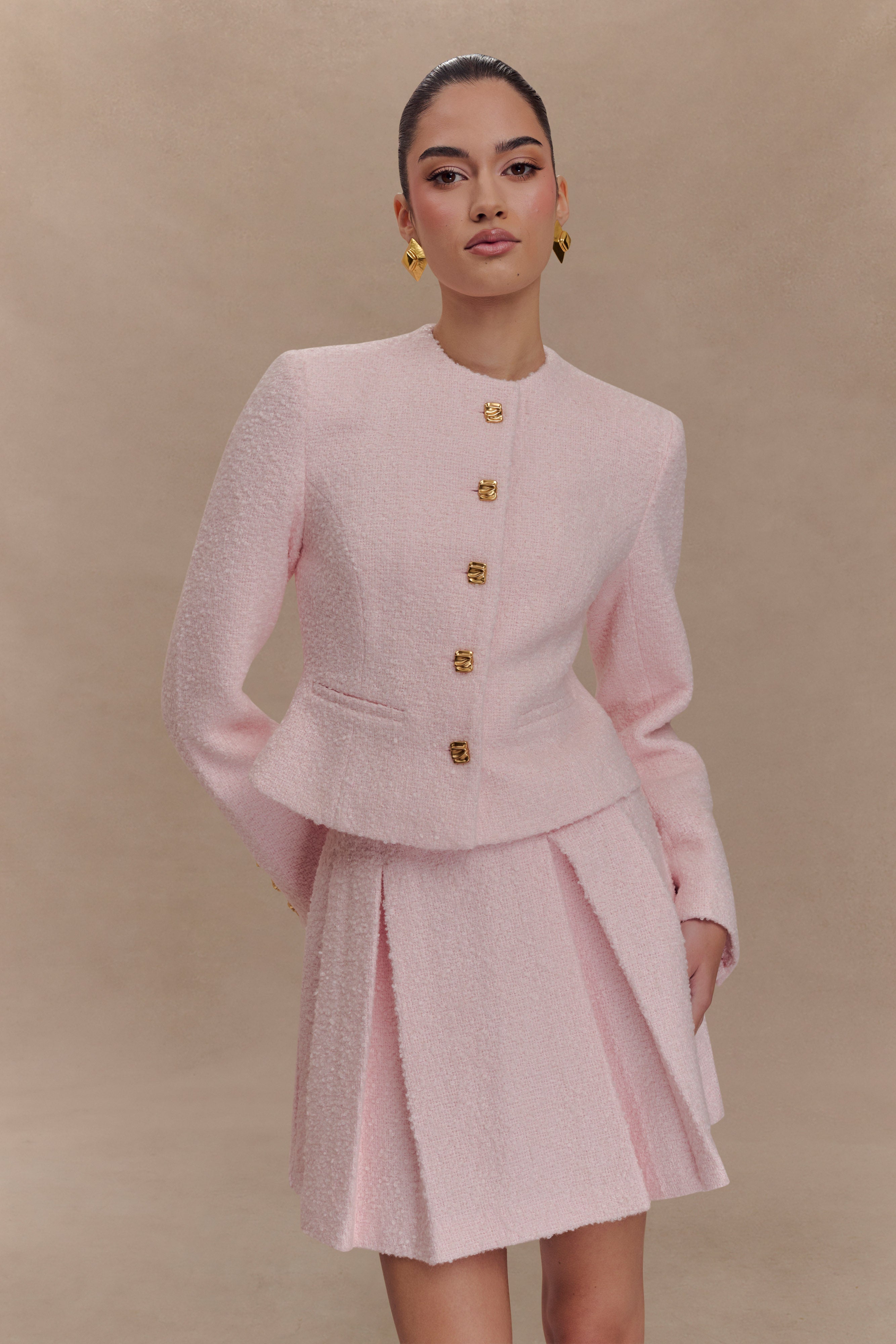 Cleo Boucle Jacket - Powder Pink、mySite、solidvoid