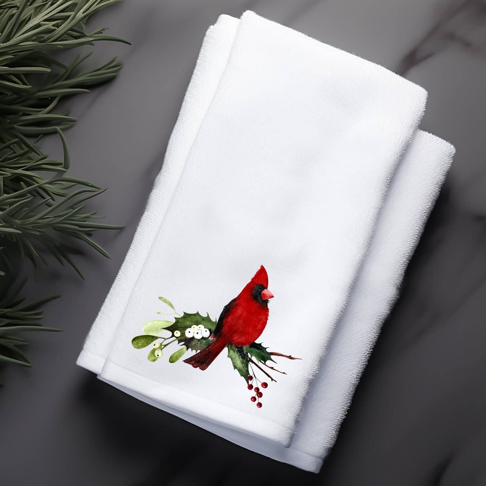 Holiday Cardinal Microfiber Finger Towel for Nature Lovers、mySite、g9winljtr