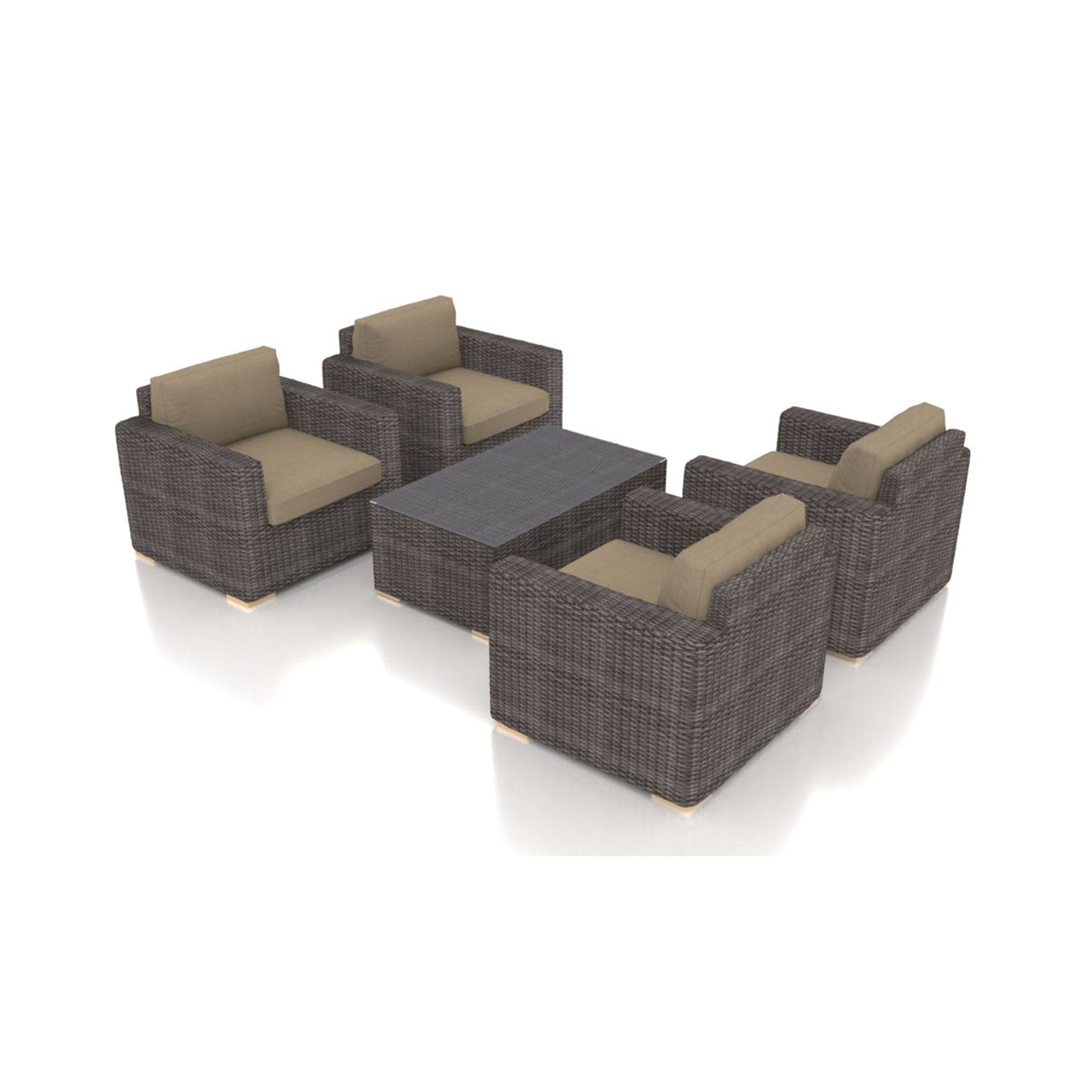 Dune 5 Piece 4-Seat Club Chair Set、mySite、neckold