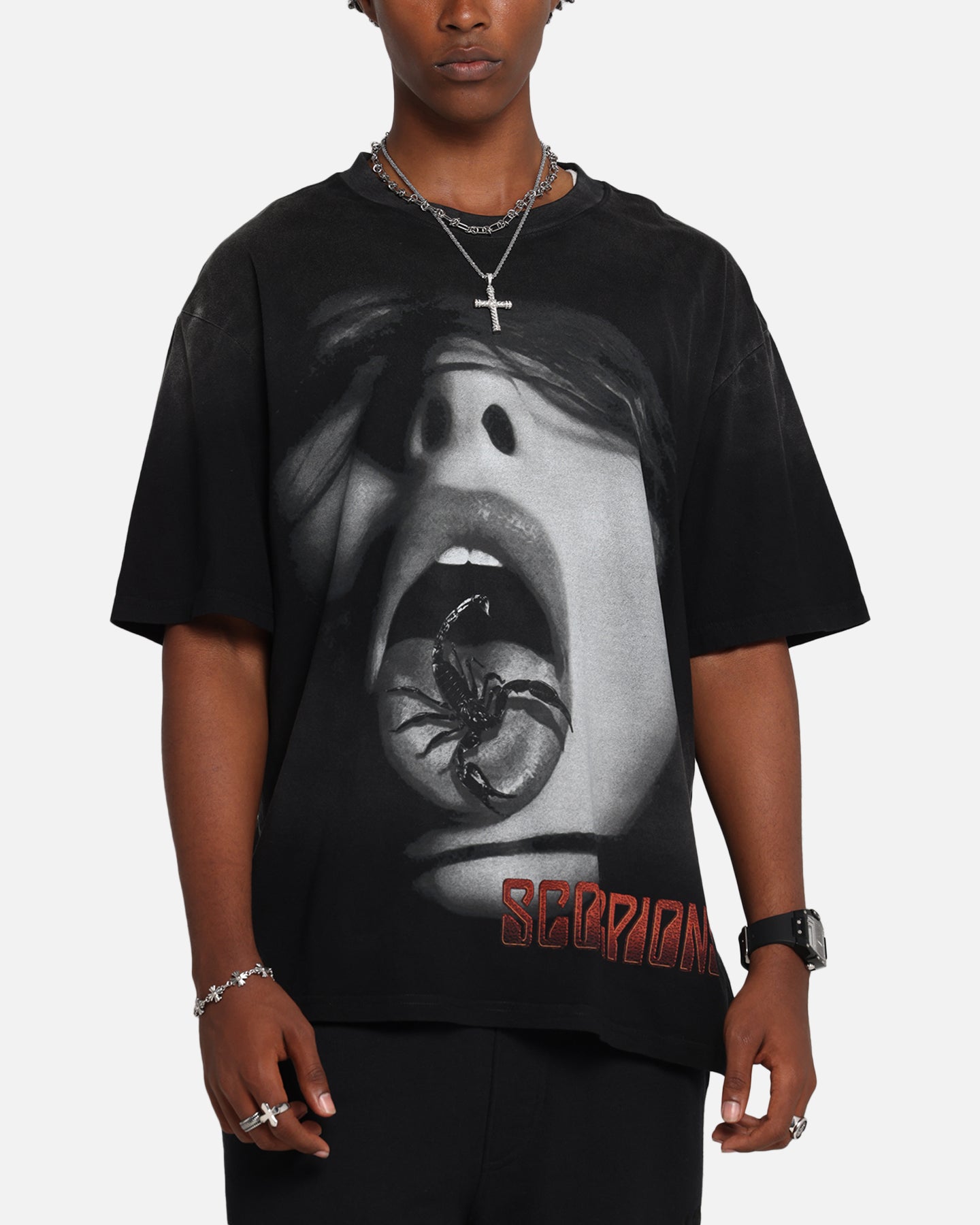 Scorpions Scorpions Blacked Out T-Shirt Washed Black、mySite、zt4zffjzw