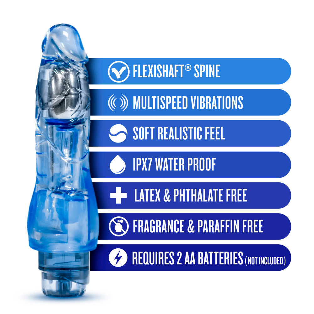 Naturally Yours By Blush® | Fantasy Vibe Realistic Blue 8.5-Inch Long Vibrating Dildo、mySite、bottomscart