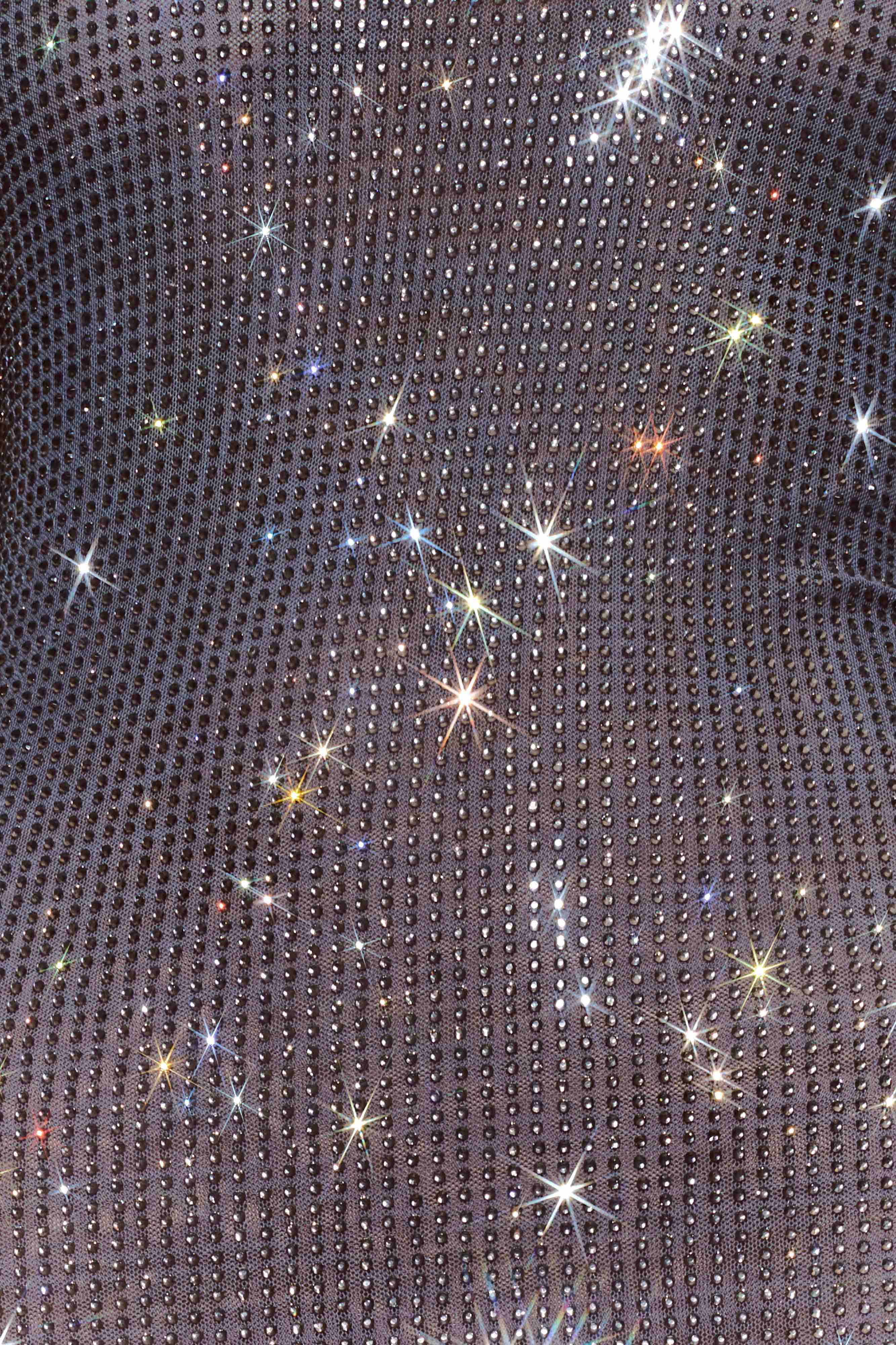 Marcia Diamante Long Sleeve Maxi Dress - Gunmetal、mySite、solidvoid