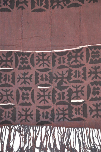 Brown, Black and Beige Mud Cloth (Bògòlanfini) Shawl-Scarf、mySite、solidvoid
