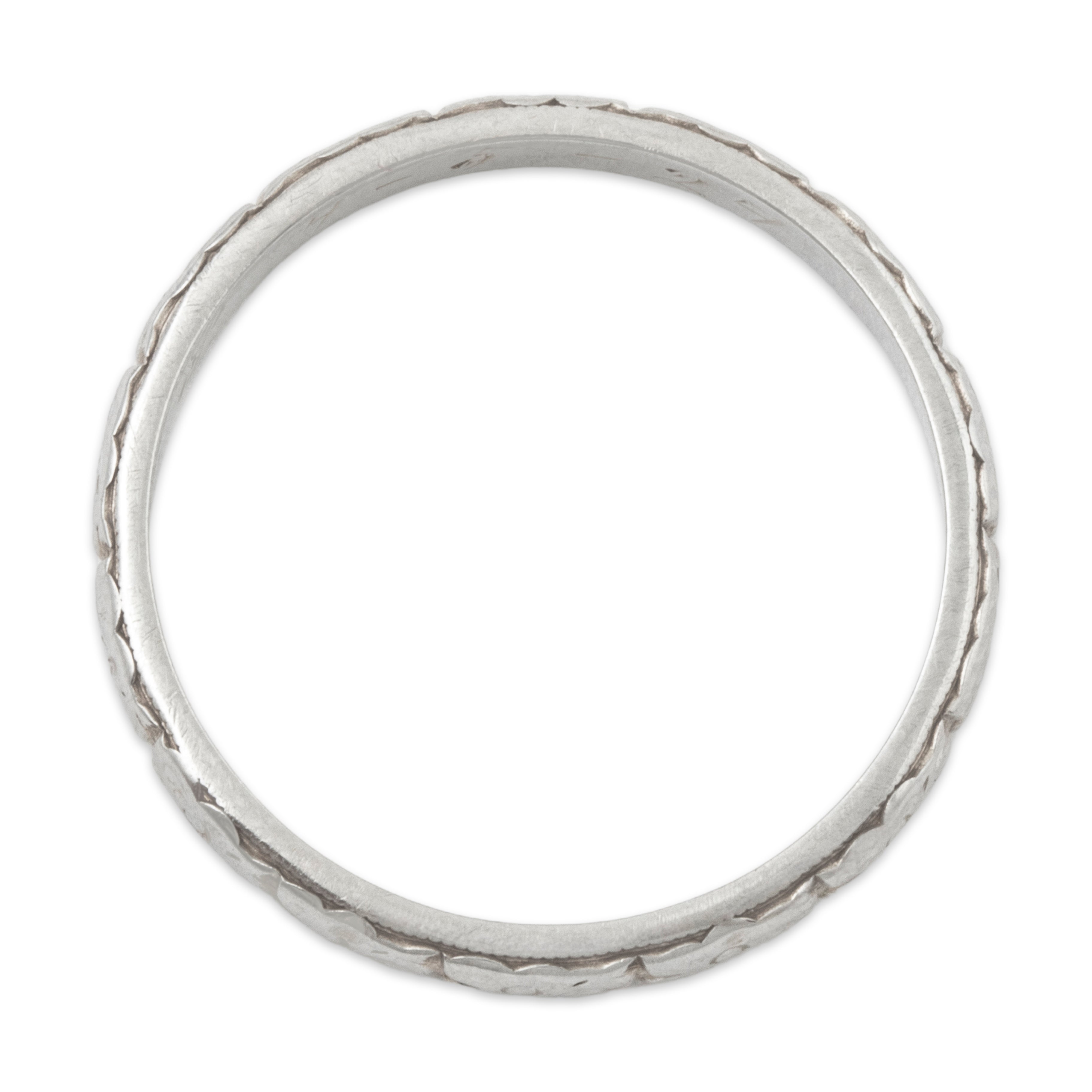 Antique Art Deco 18k White Gold Blossom Band Ring 8.00、mySite、hinf8tx79