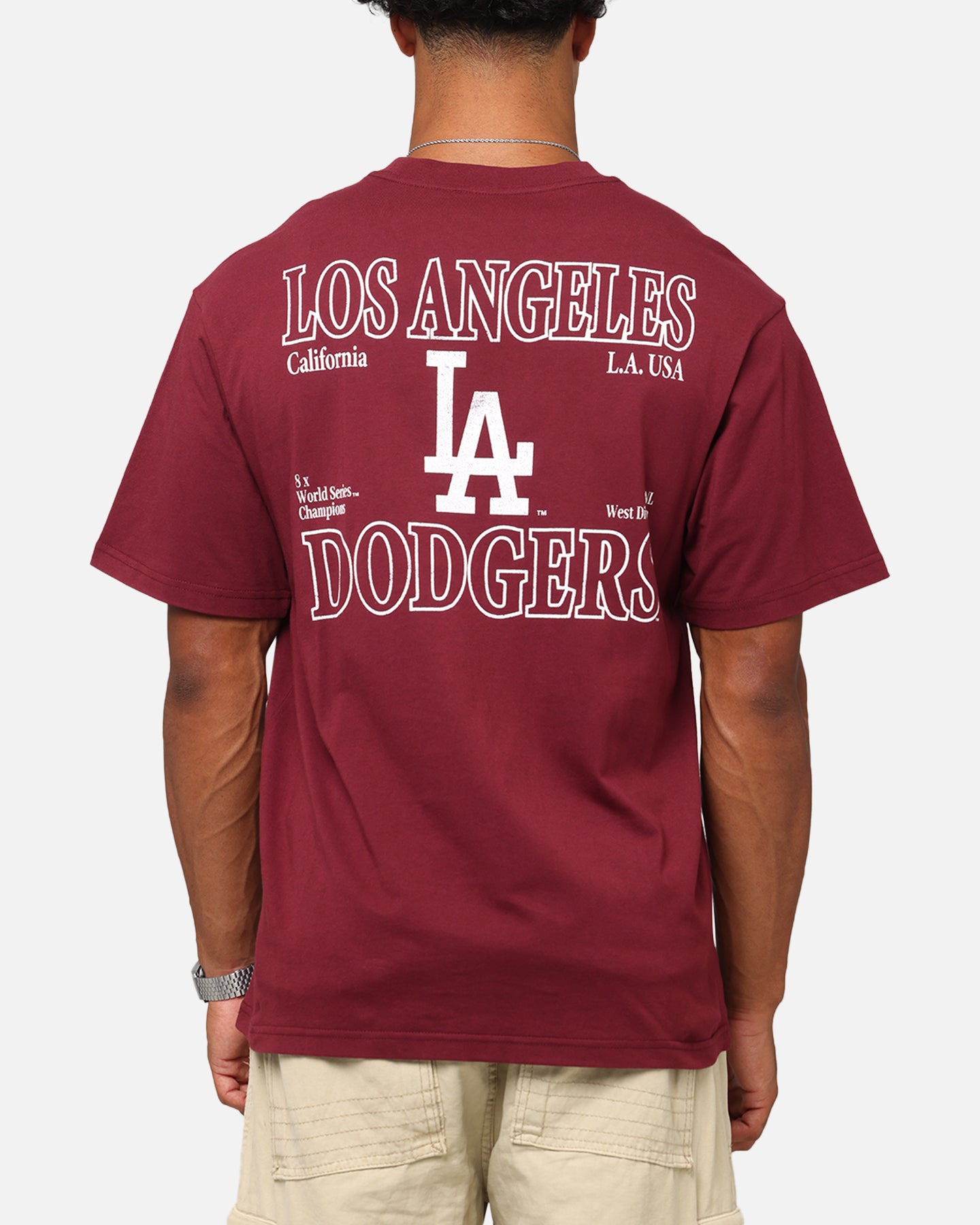 Majestic Athletic Los Angeles Dodgers Cassell Wordmark T-Shirt Maroon、mySite、zt4zffjzw