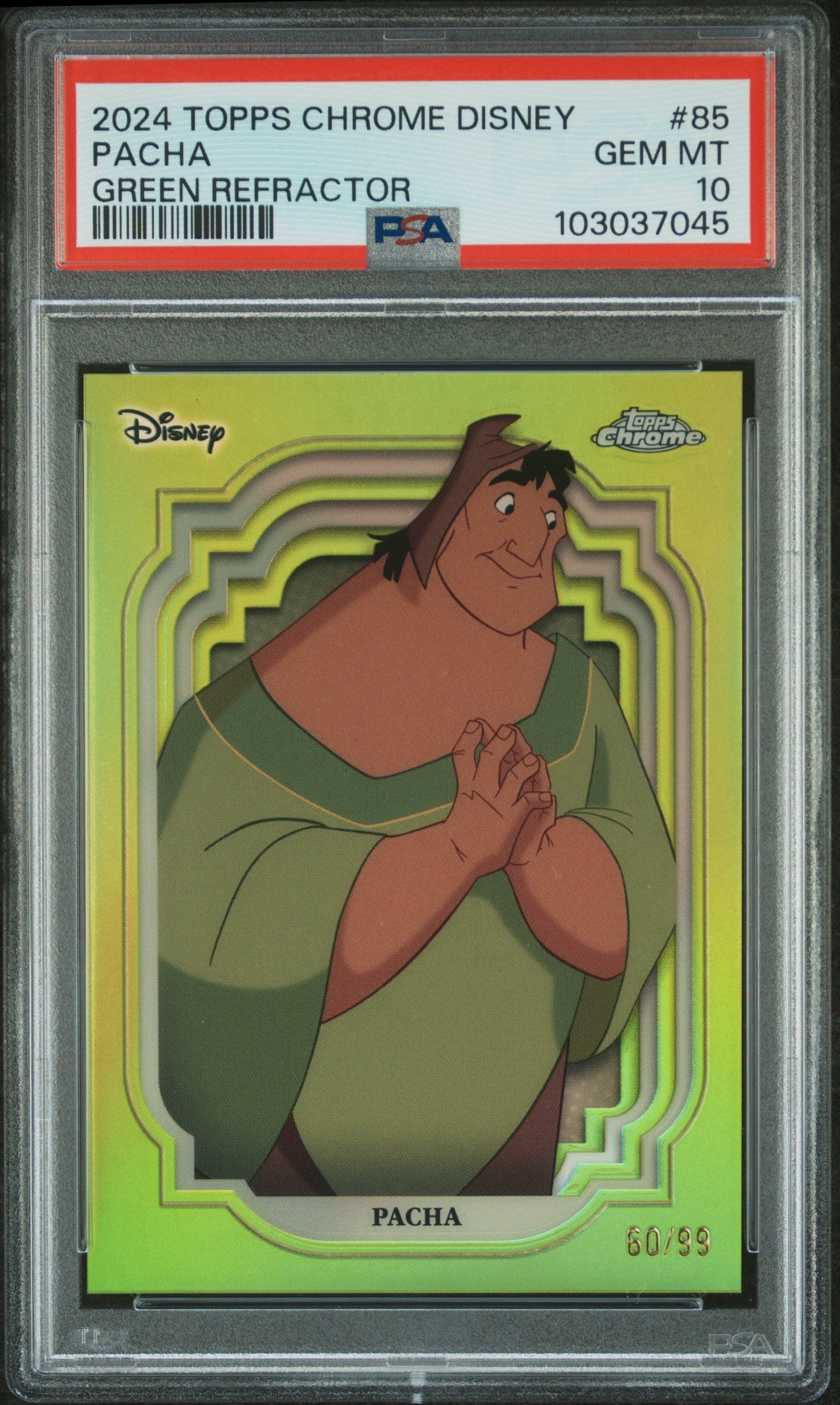 Pacha #85 Green Refractor 60/99 PSA 10 Topps Chrome Disney 2024、mySite、waistdrama