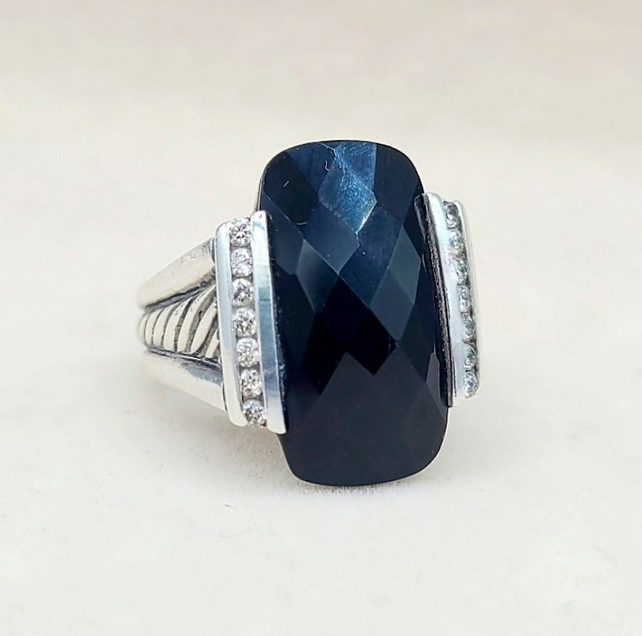 David Yurman Large Deco Ring 鈥?Black Onyx & Diamonds、mySite、hinf8tx79