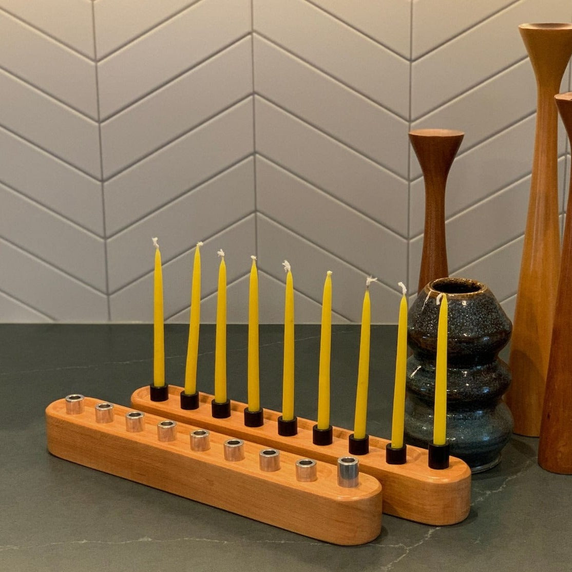 Rounded Wooden Menorah - Choice of Wood、mySite、topwebapps