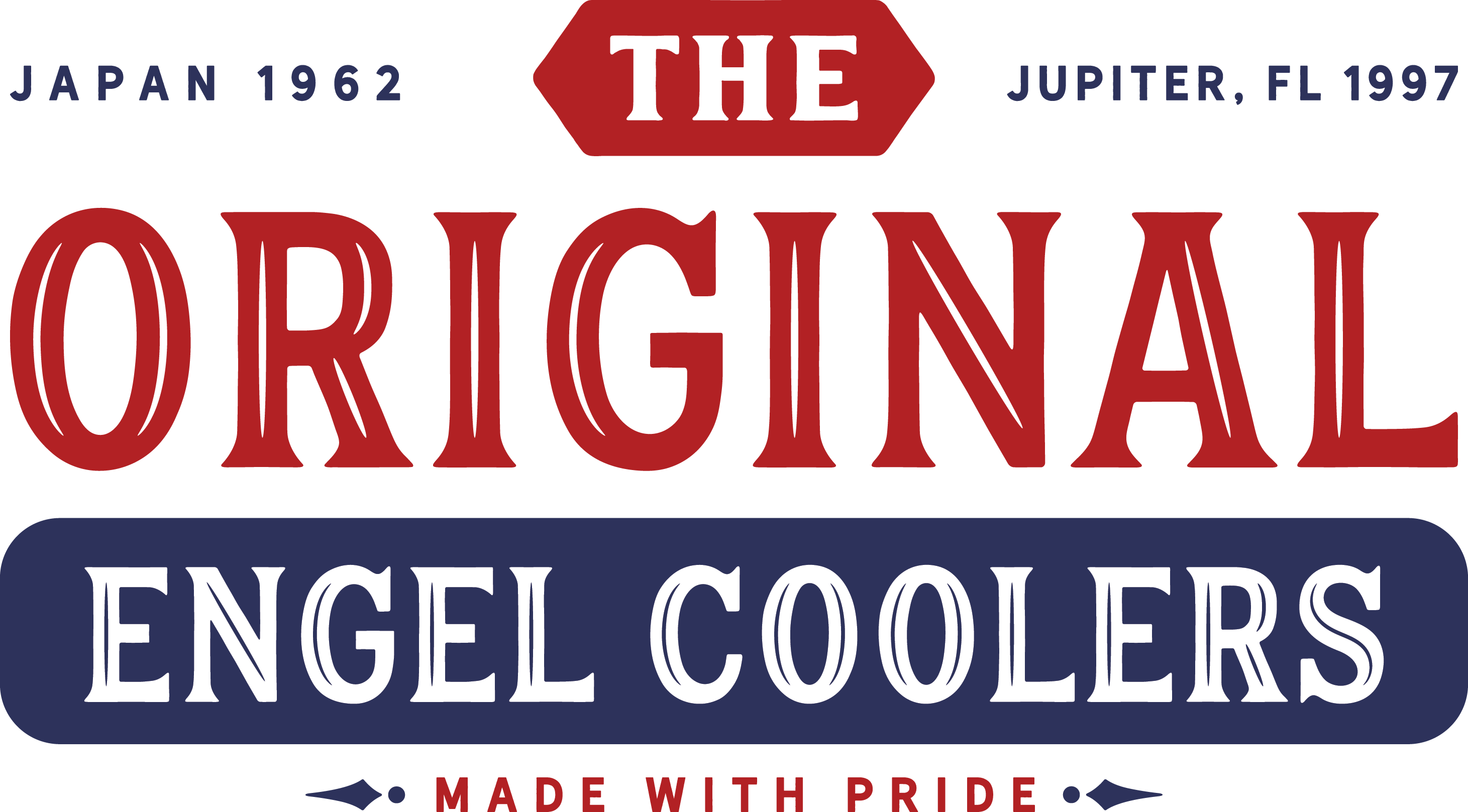 The Original Engel Coolers - Blue and Red badge Sticker on clear backing、mySite、noshort