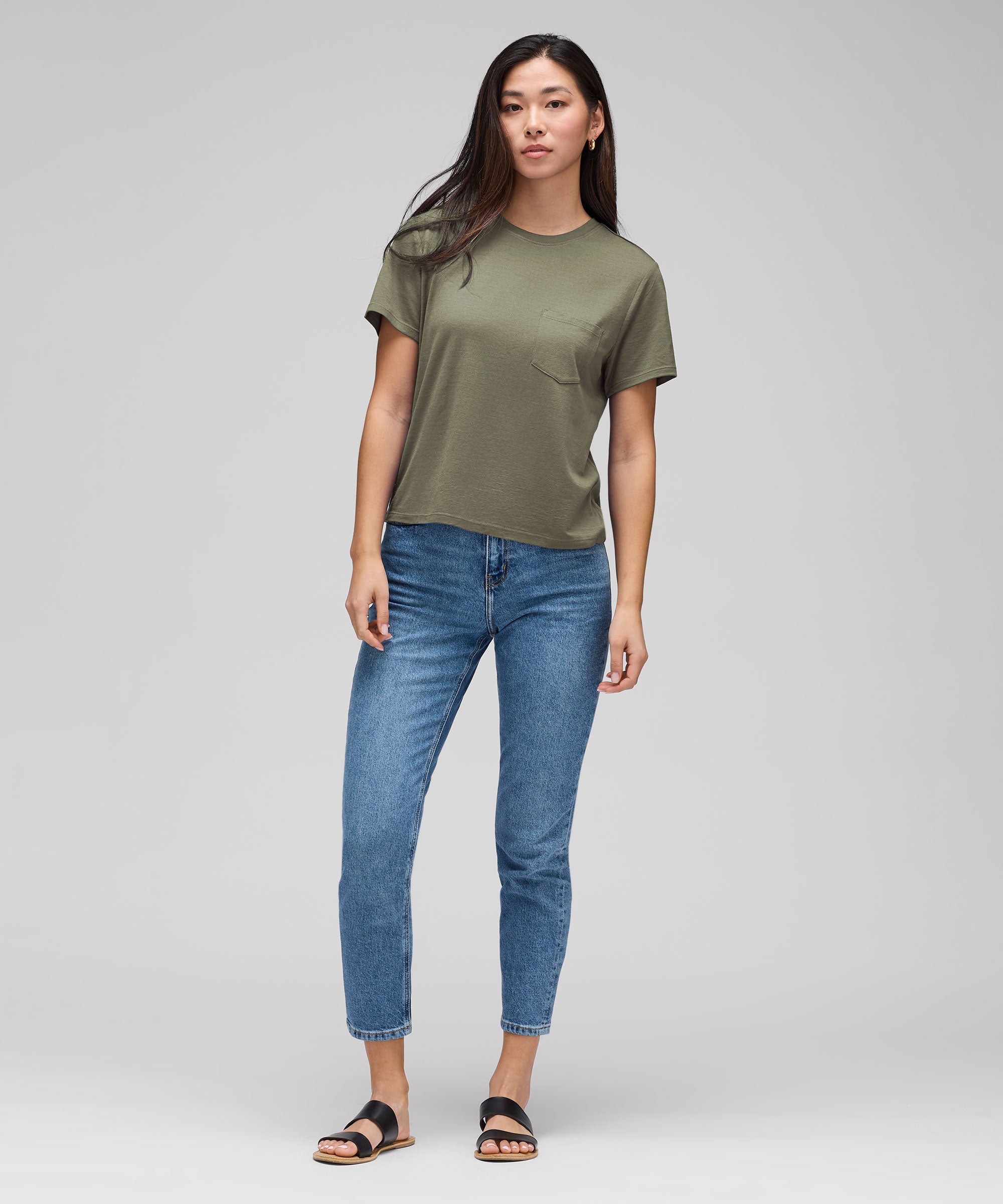 Women's Merino Boxy Pocket Tee、mySite、noshort