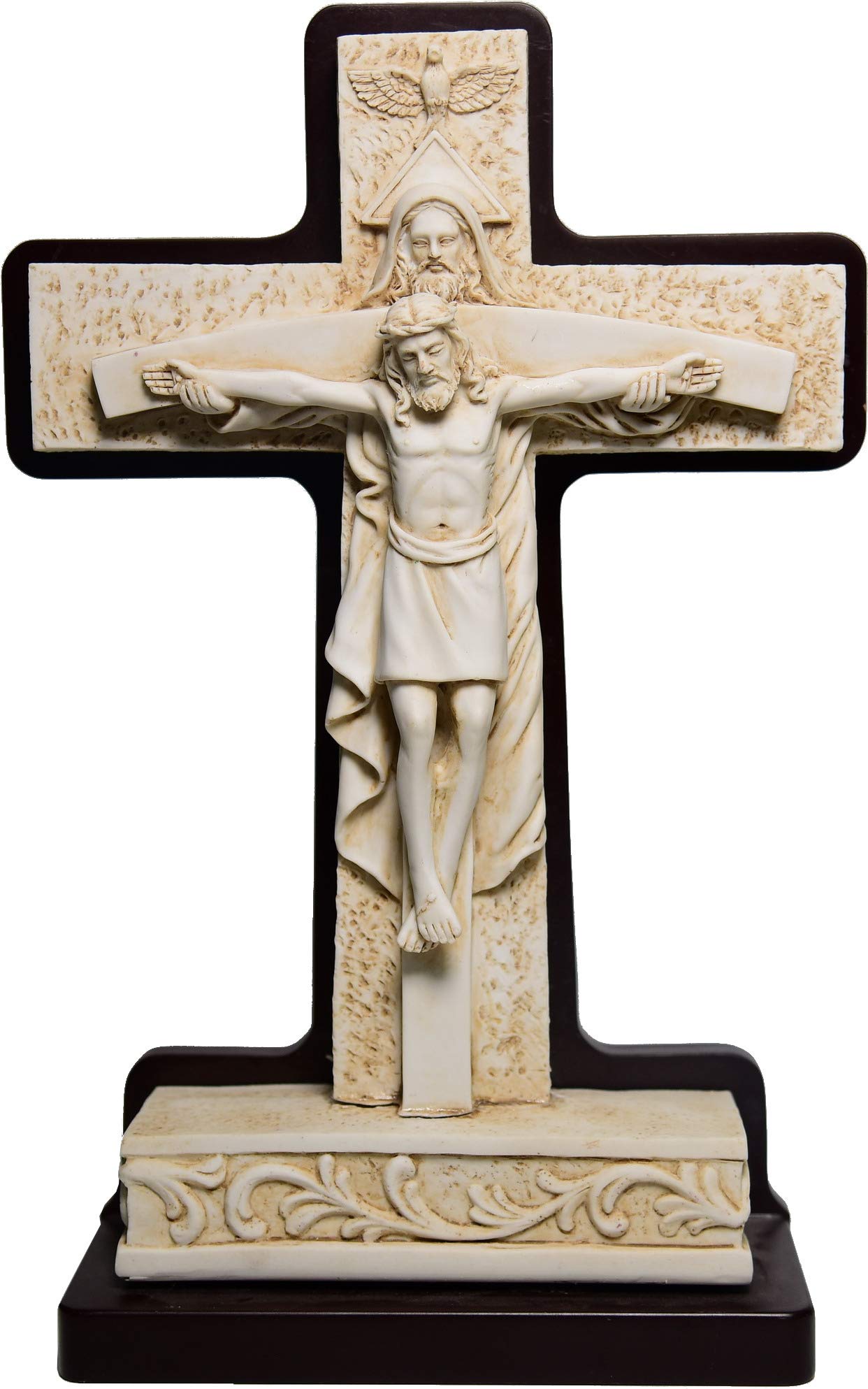  Holy Land Market Resin on Wood Trinity Table or Standing Crucifix ( 28.7 cm or 11.3 Inches )、mySite、elrpsem3k