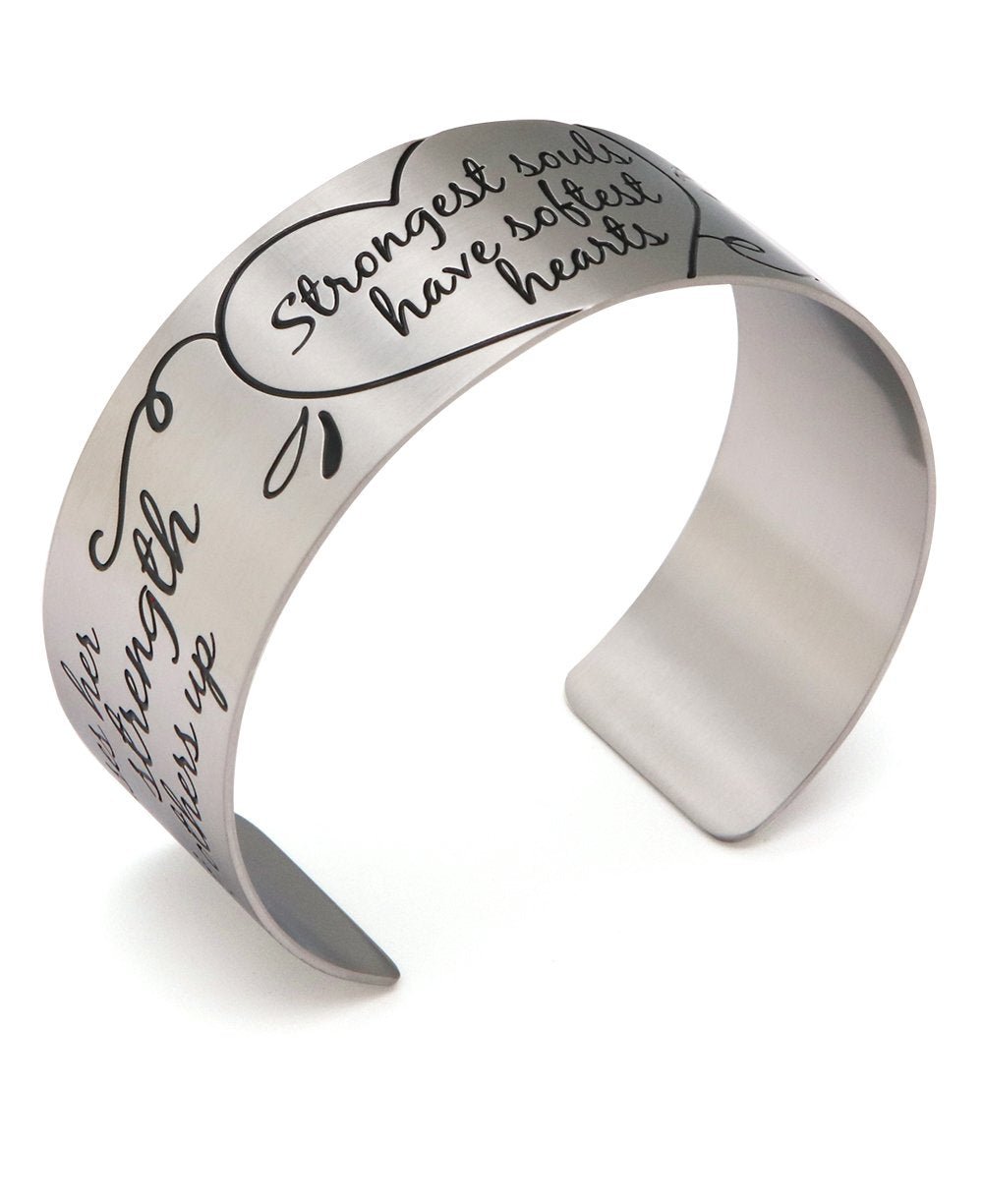 Strongest Souls Have Softest Hearts Inspirational Cuff Bracelet、mySite、topwebapps