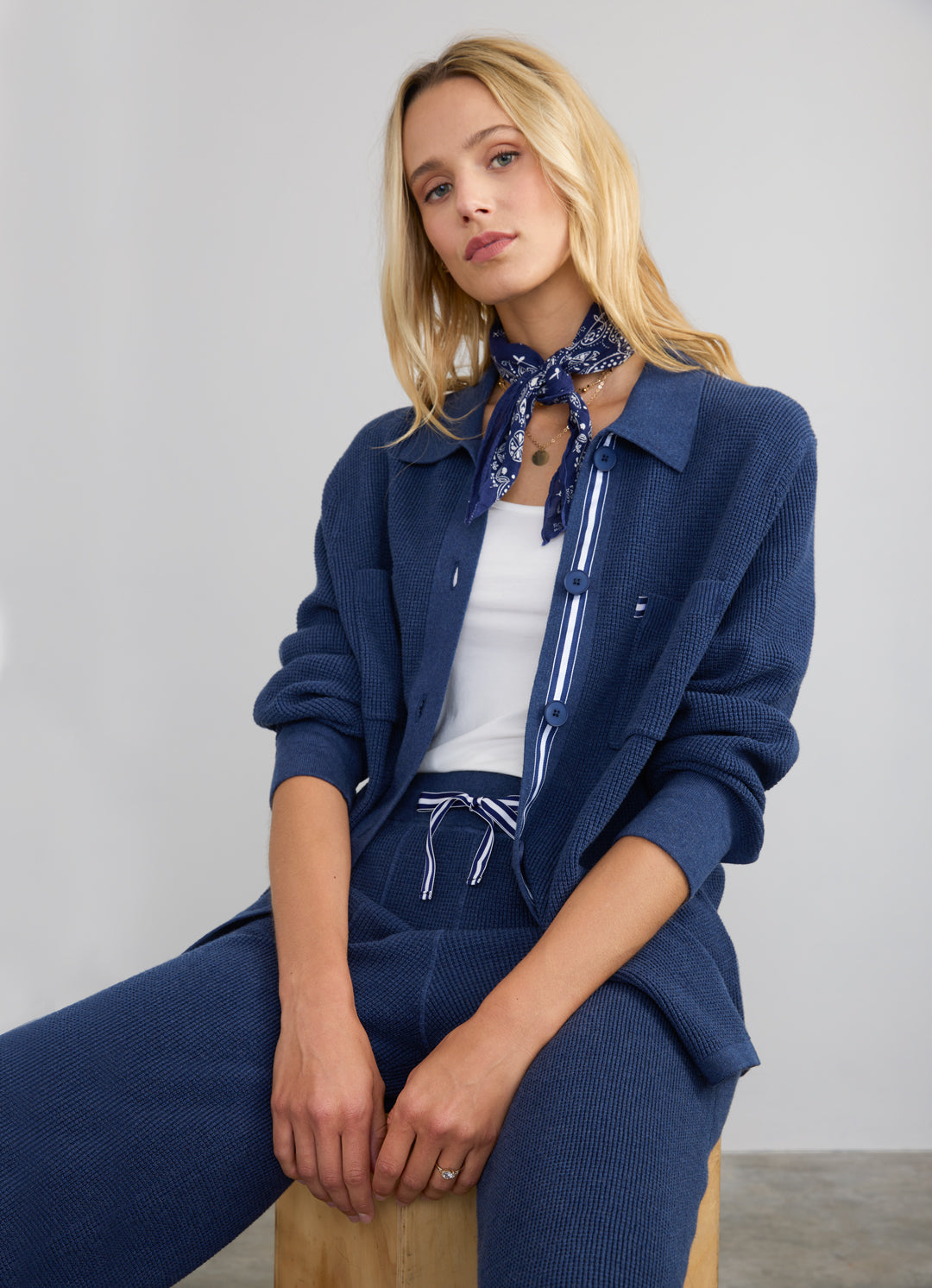 Margaret O'Leary Jamie Waffle Shacket - Final Sale、mySite、noshort