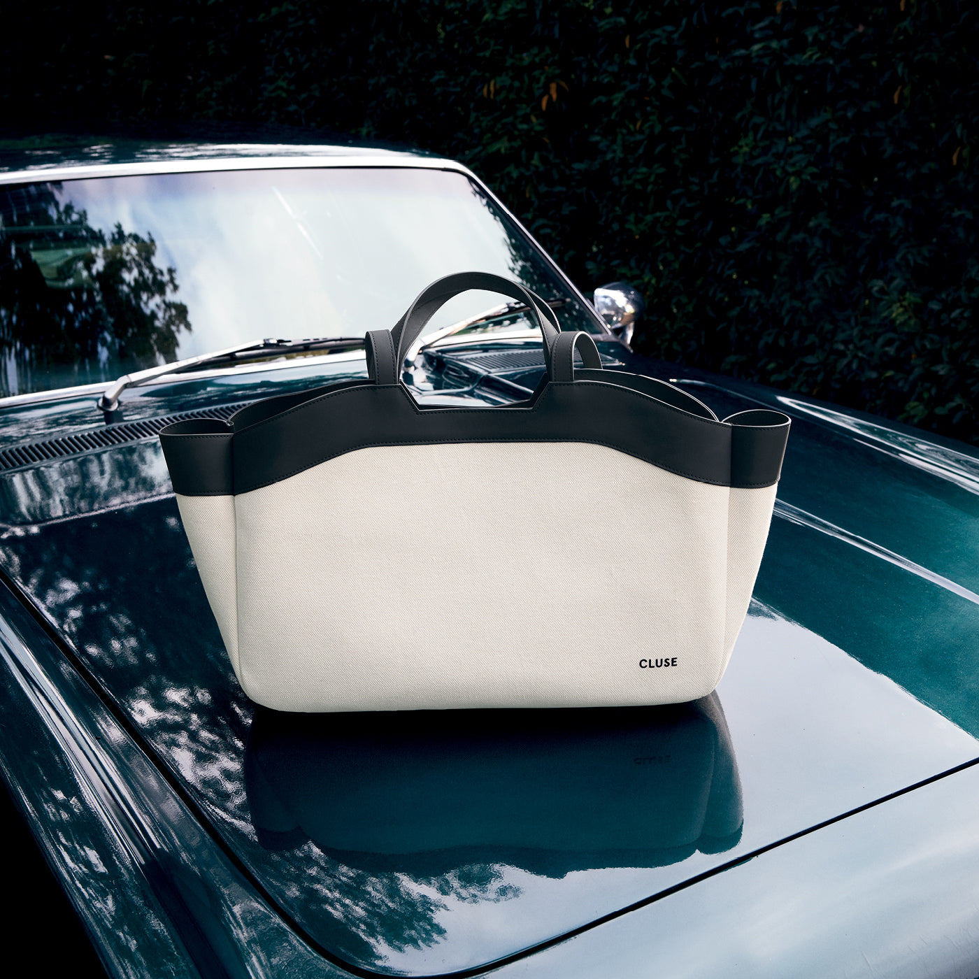 Tote Bag, Beige, Black Colour、mySite、botmansion