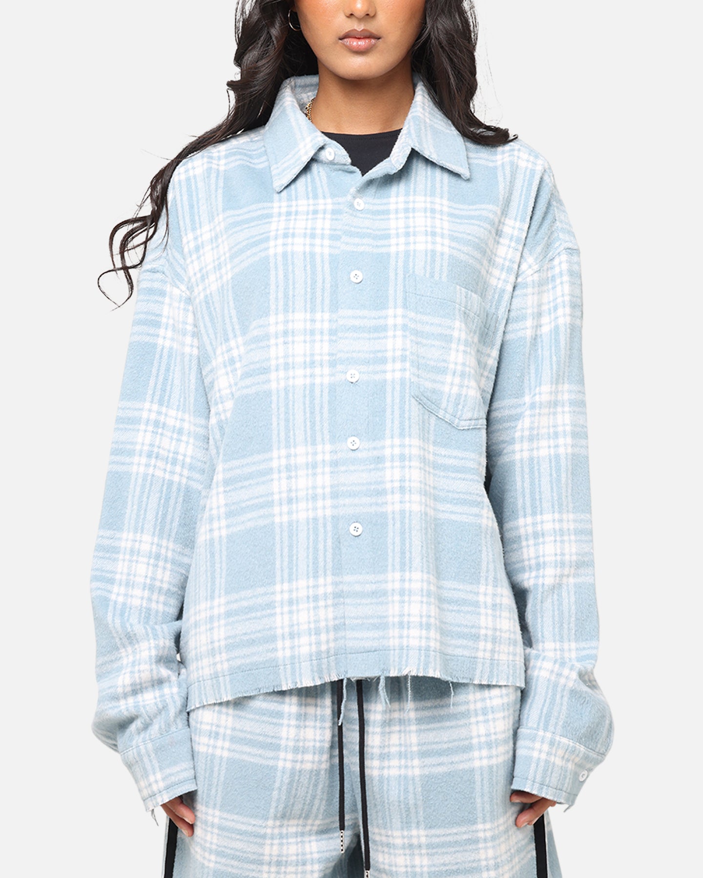 XXIII Plaid Long Sleeve Overshirt Blue、mySite、zt4zffjzw