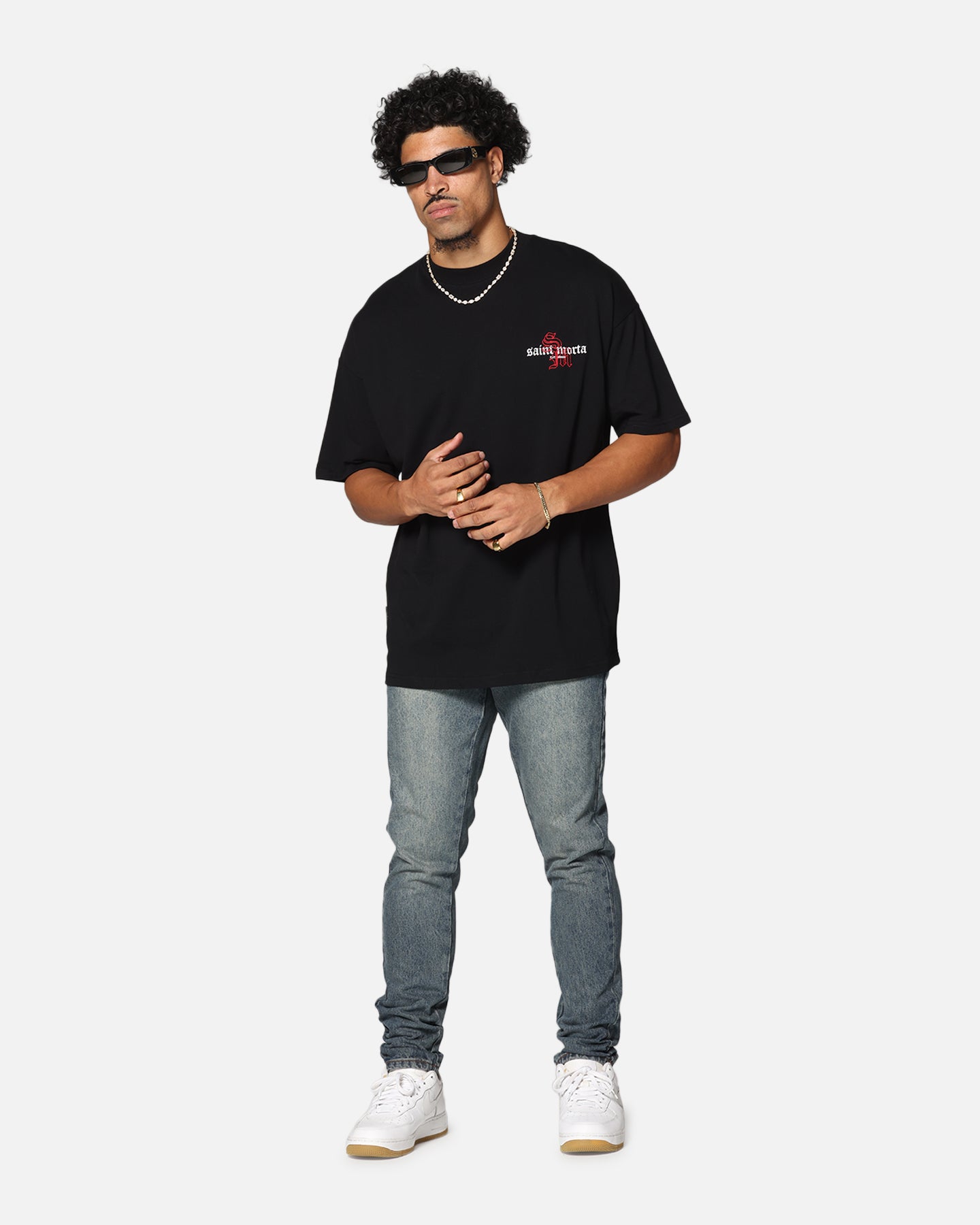 Saint Morta Heritage Boxy T-Shirt Black/Red、mySite、zt4zffjzw