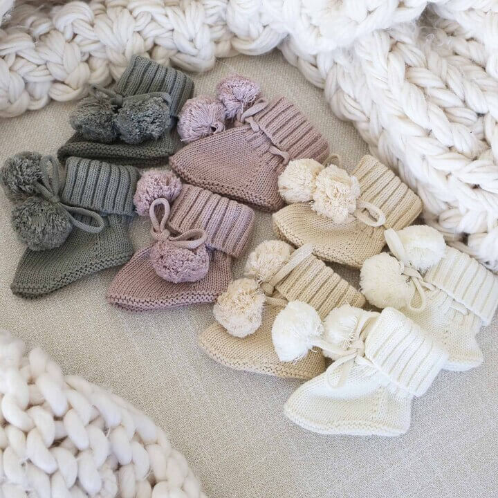  Knit Pom Pom Baby Booties、mySite、layawaytickets