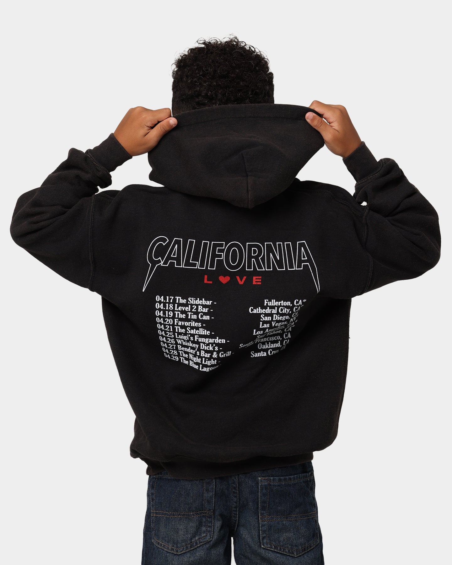 Shortie Kid's California Love Hoodie Black、mySite、zt4zffjzw
