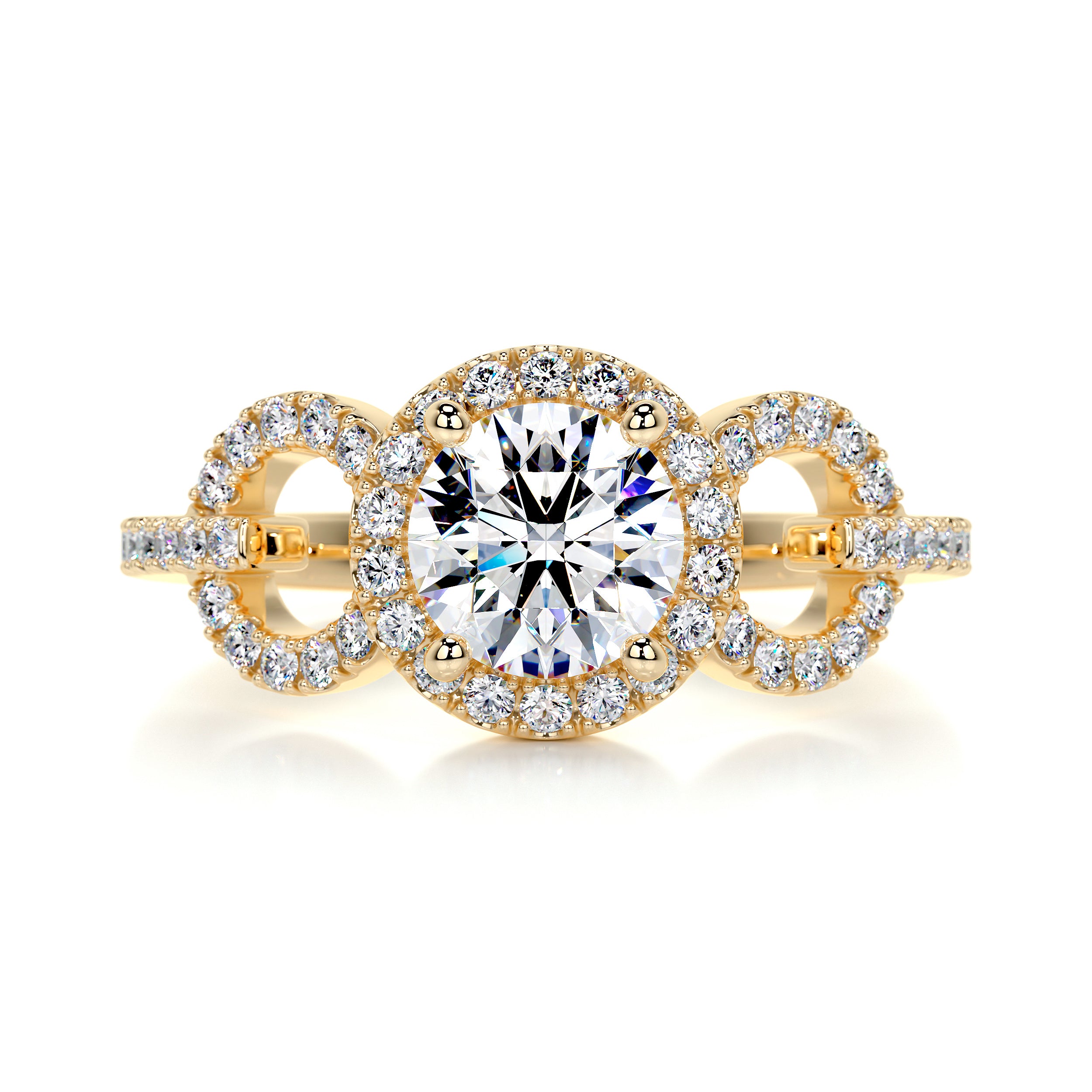 Elize Moissanite & Diamond Ring -18K Yellow Gold、mySite、hinf8tx79