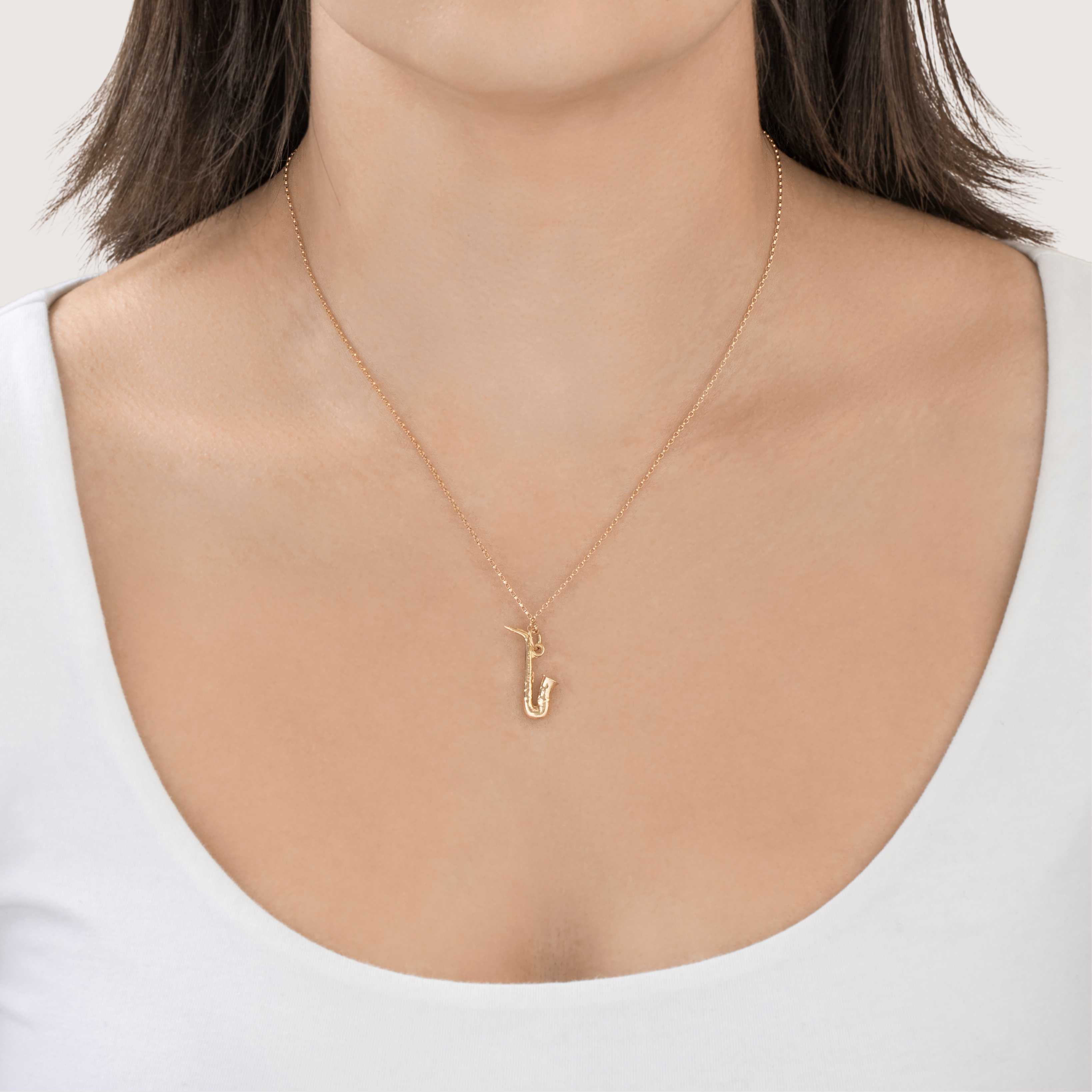 Vintage 14k Yellow Gold Delightful Saxophone Charm / Pendant、mySite、hinf8tx79