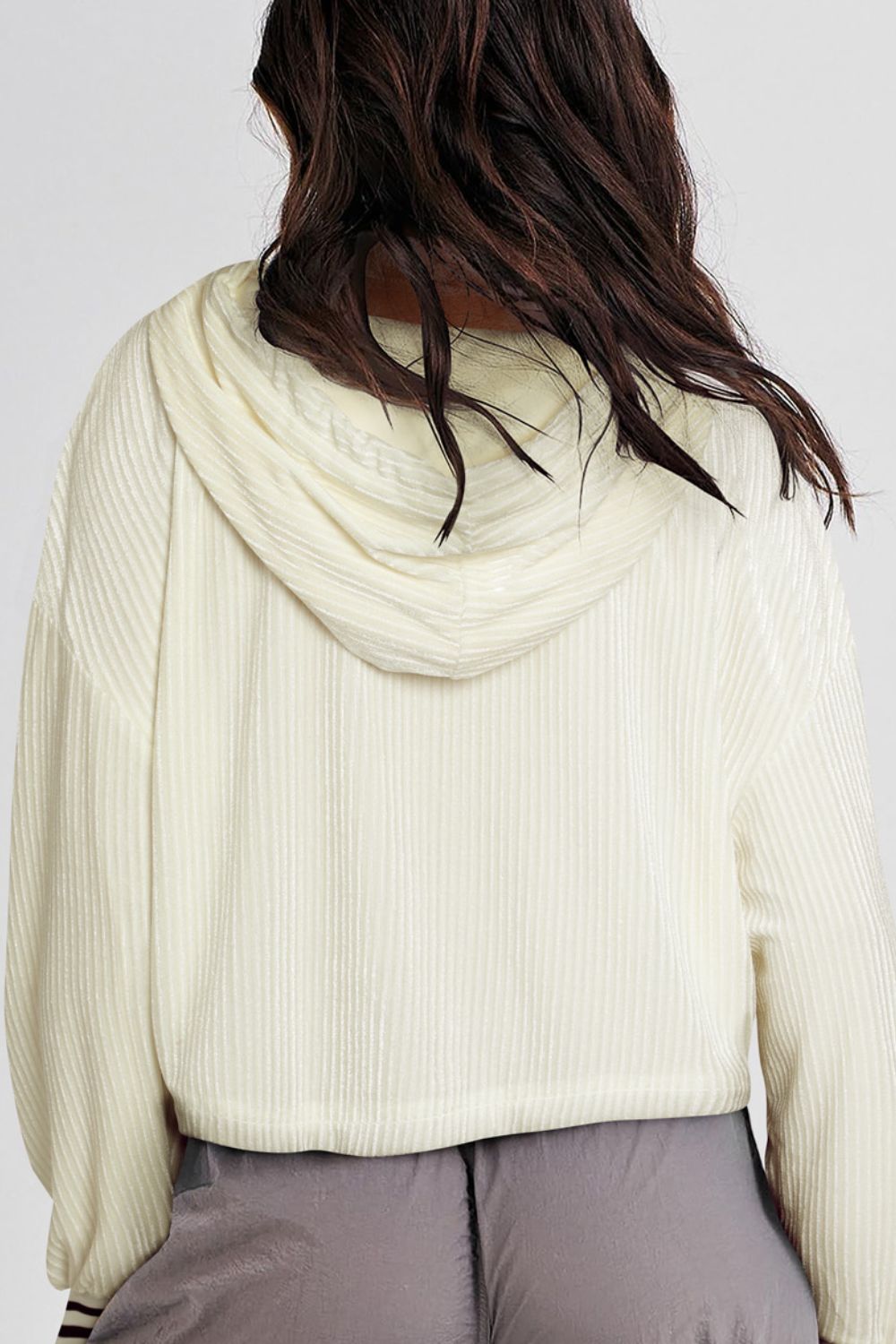  Drawstring Drop Shoulder Long Sleeve Hoodie、mySite、justintrudeaud