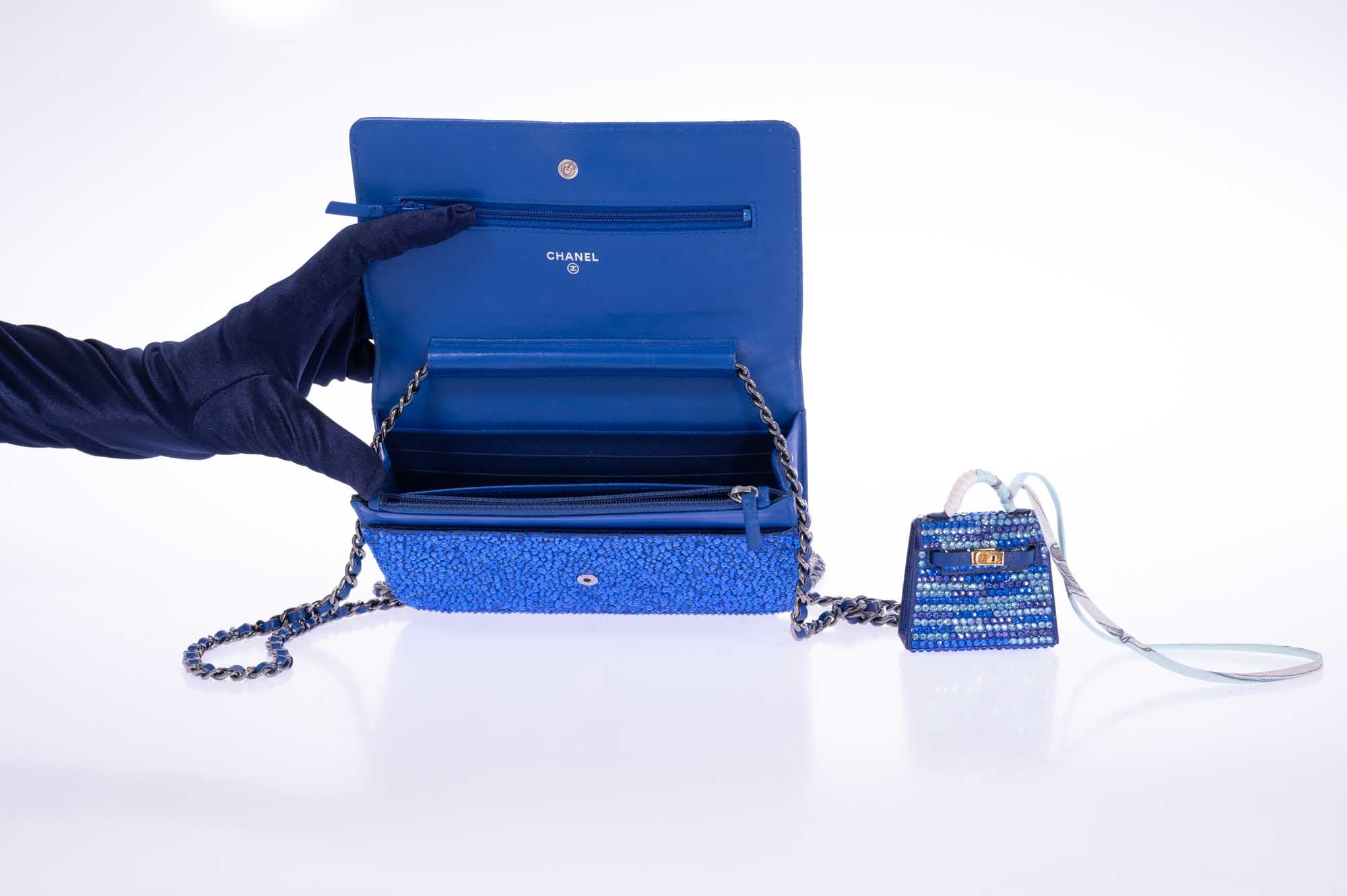 Chanel Wallet on Chain WOC Blue with Custom Swarovski、mySite、garminoutage.com