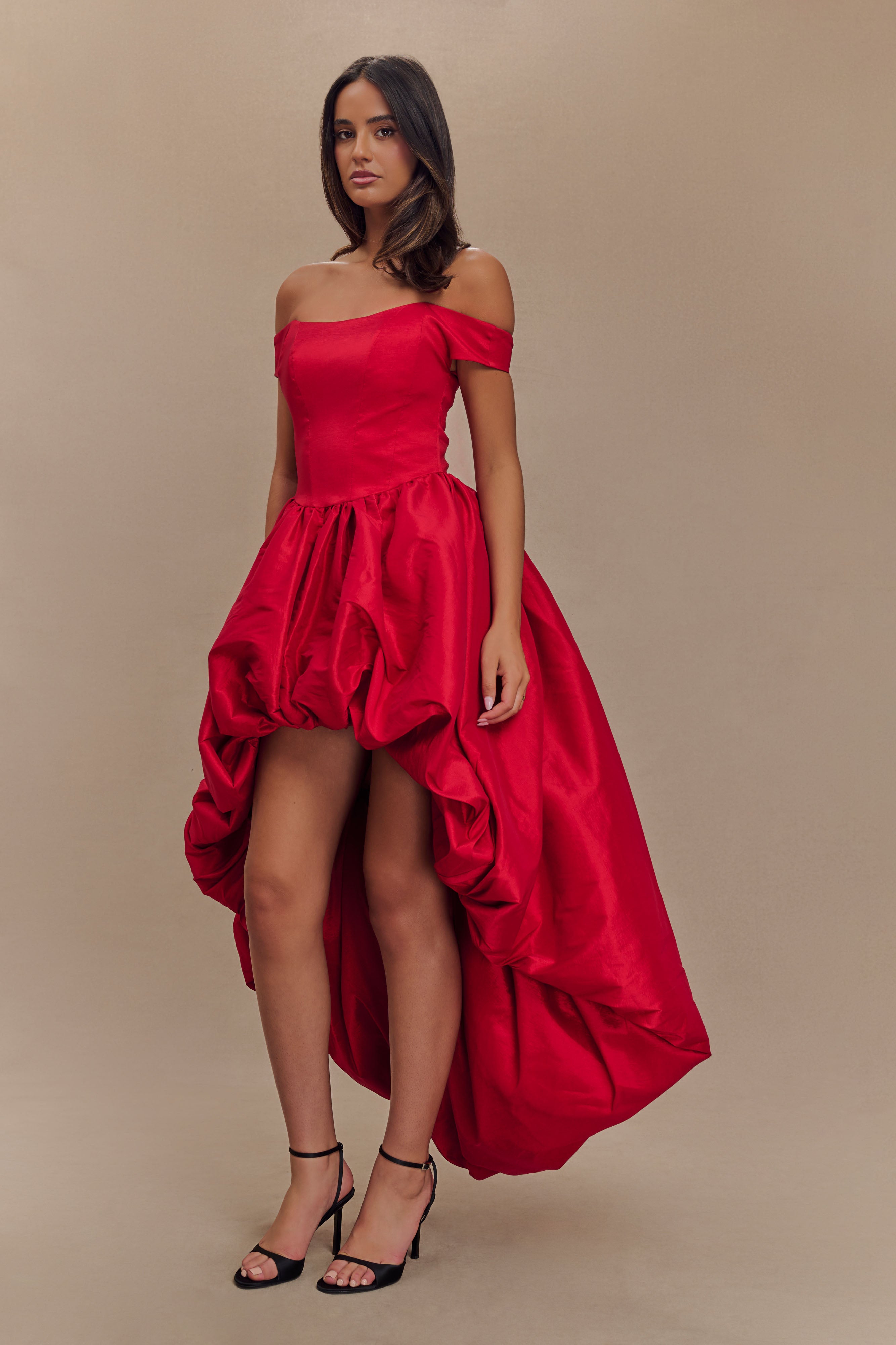 Amelia Bubble Maxi Dress - Ruby Red、mySite、solidvoid