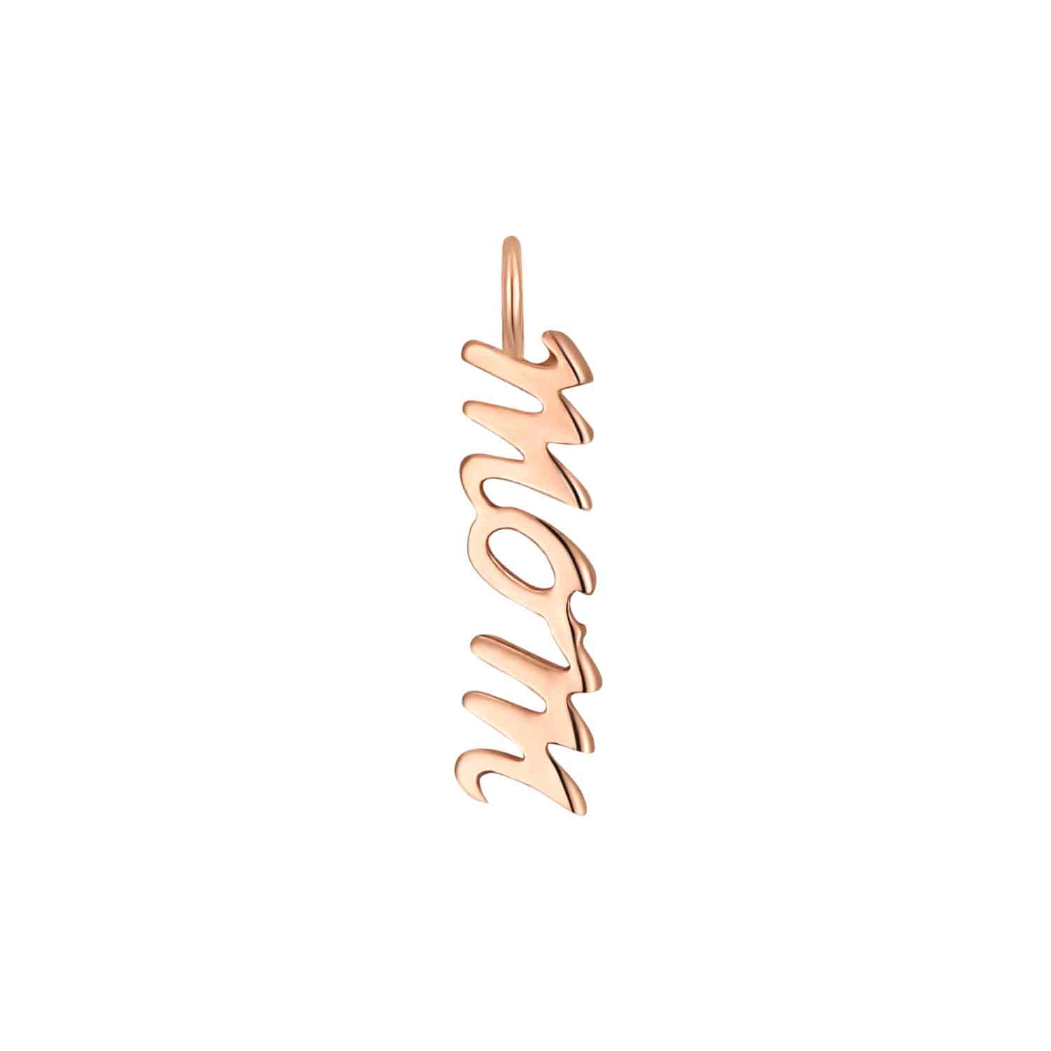 Permanent Jewelry 14K Solid Rose Gold Mom Script Charm / PMJ2004、mySite、dreamappss