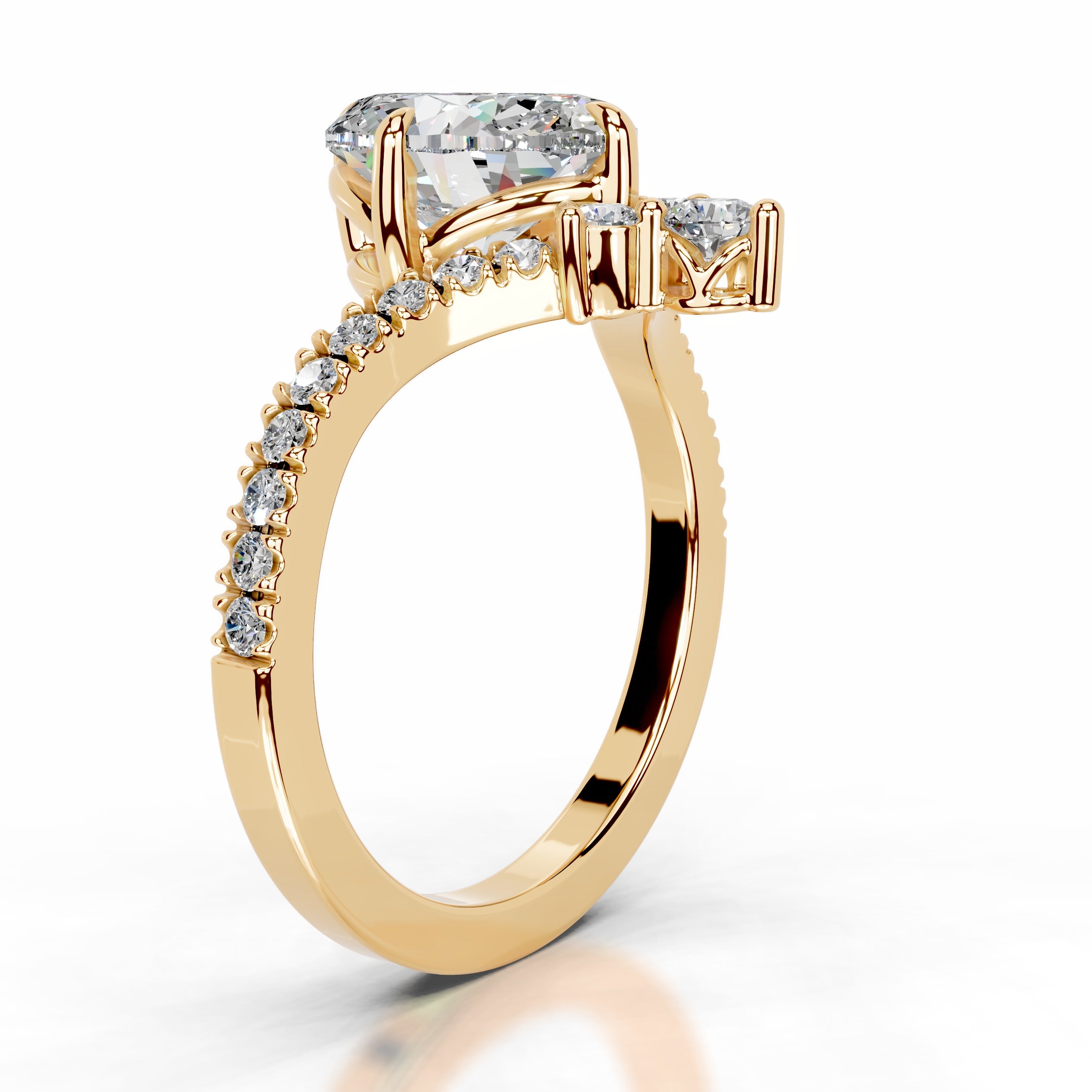 Thea Moissanite & Diamond Ring - 18K Yellow Gold、mySite、hinf8tx79