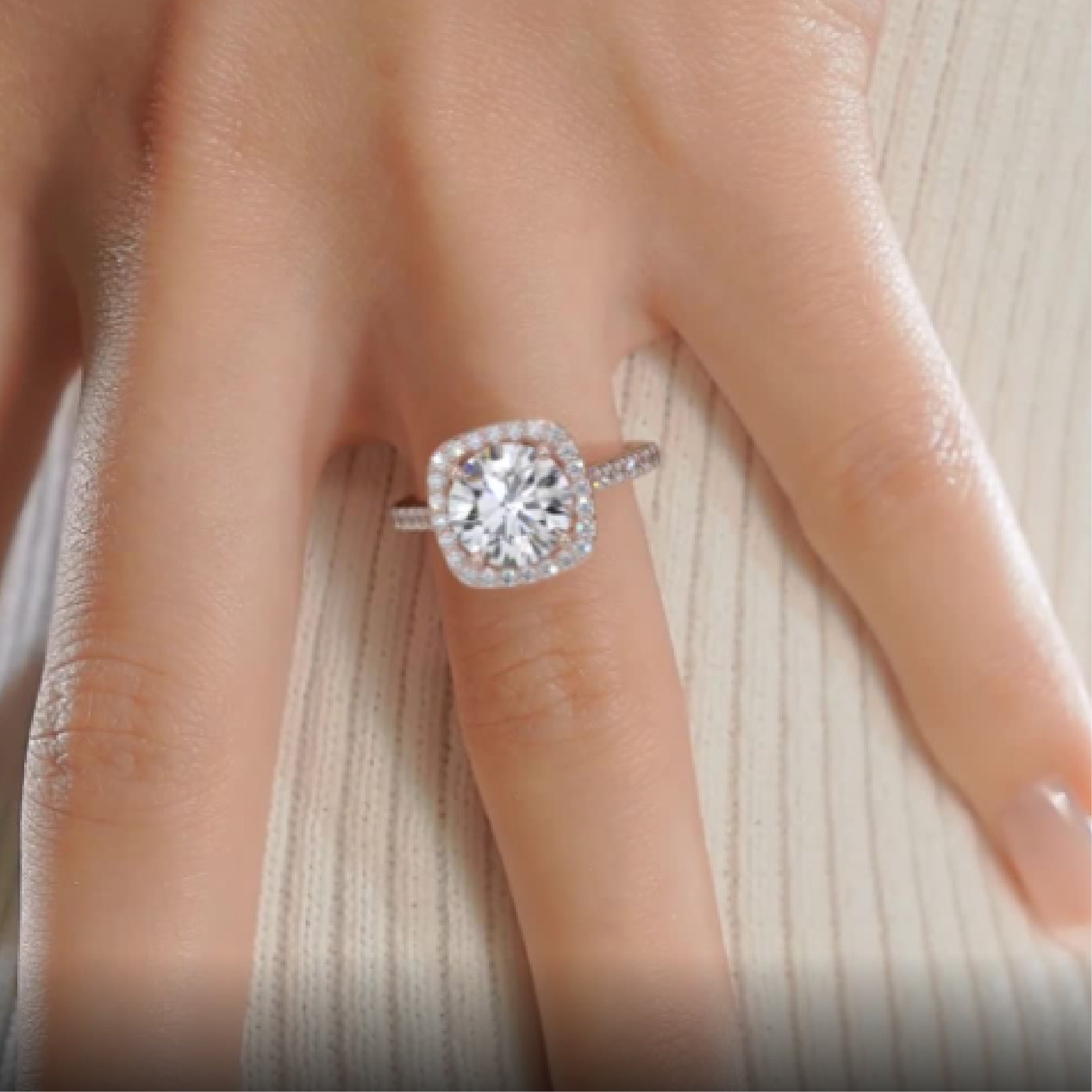 Selena Lab Grown Diamond Ring -14K Rose Gold、mySite、hinf8tx79