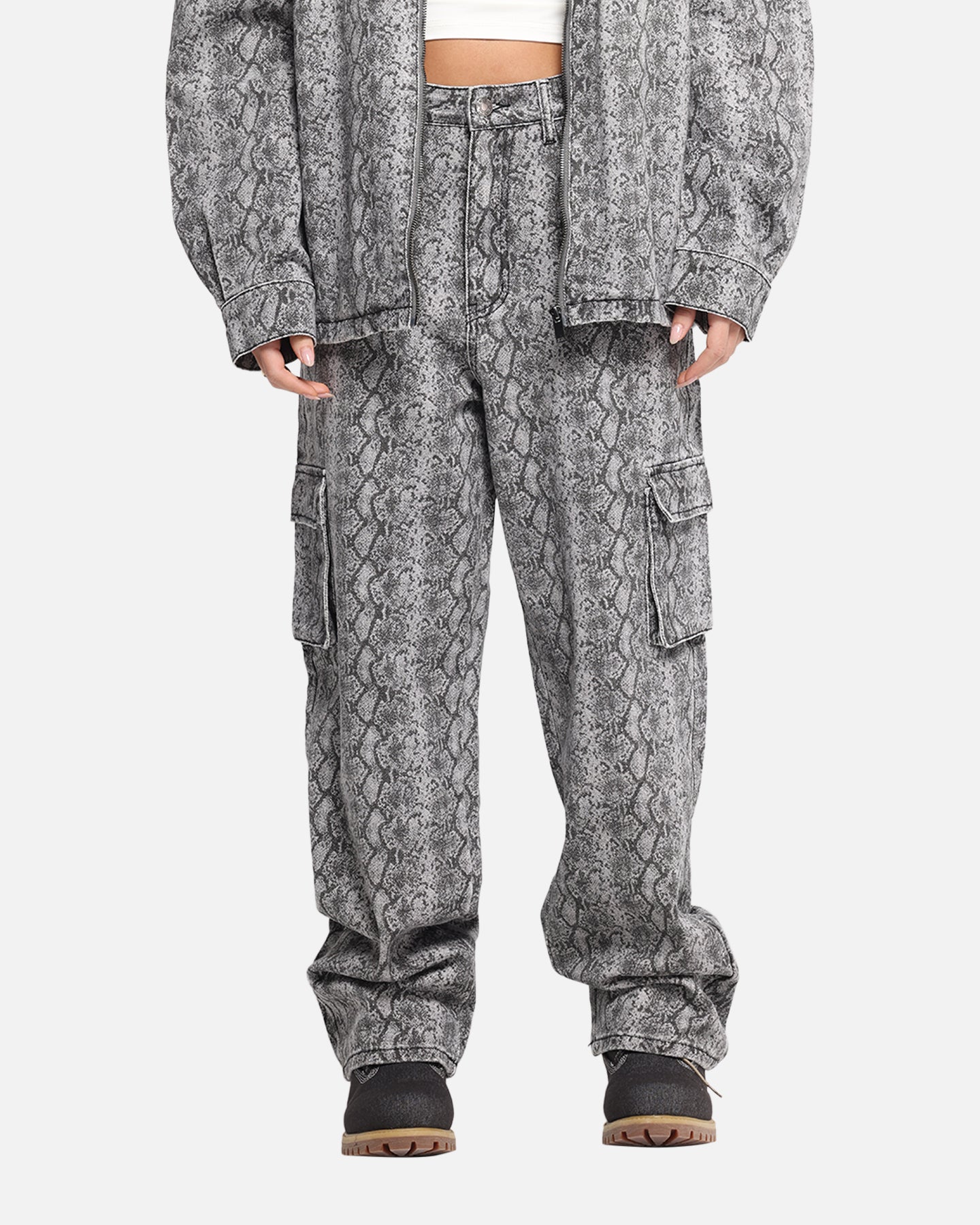 XXIII Snake Skin Cargo Pants Black Snake Print、mySite、zt4zffjzw