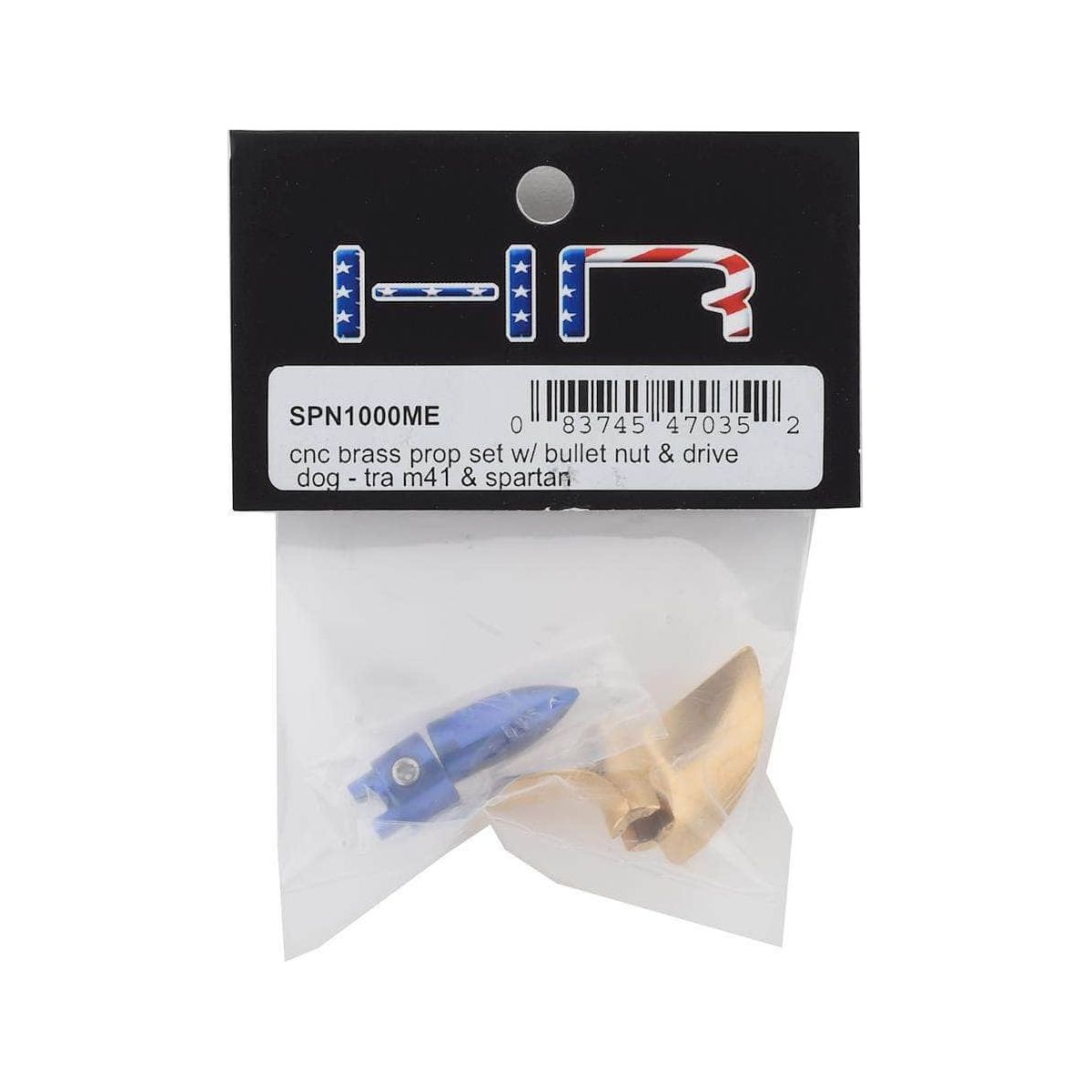  HRASPN1000ME, Hot Racing Traxxas Spartan/M41 Pro Brass Prop w/Nut & Drive Dog (Brass/Blue)、mySite、merchandisen
