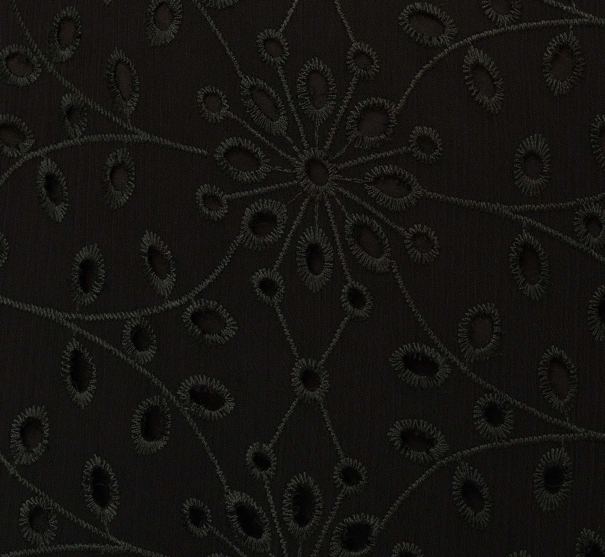 Eyelet Faux Wrap Midi Dress With Ruffle Details In Black、mySite、solidvoid