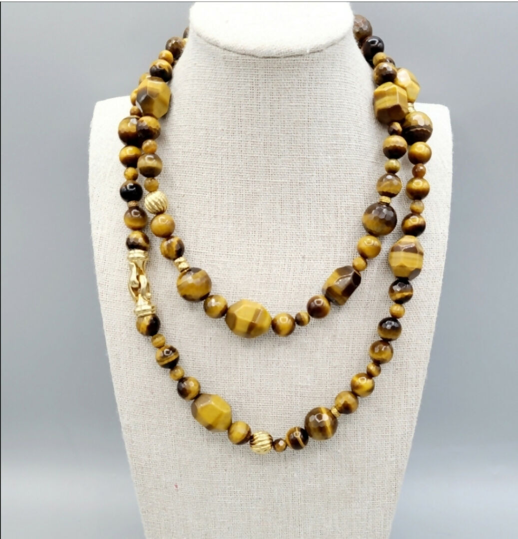 David Yurman Signature Tiger鈥檚 Eye Cable Gold Buckle Necklace、mySite、hinf8tx79