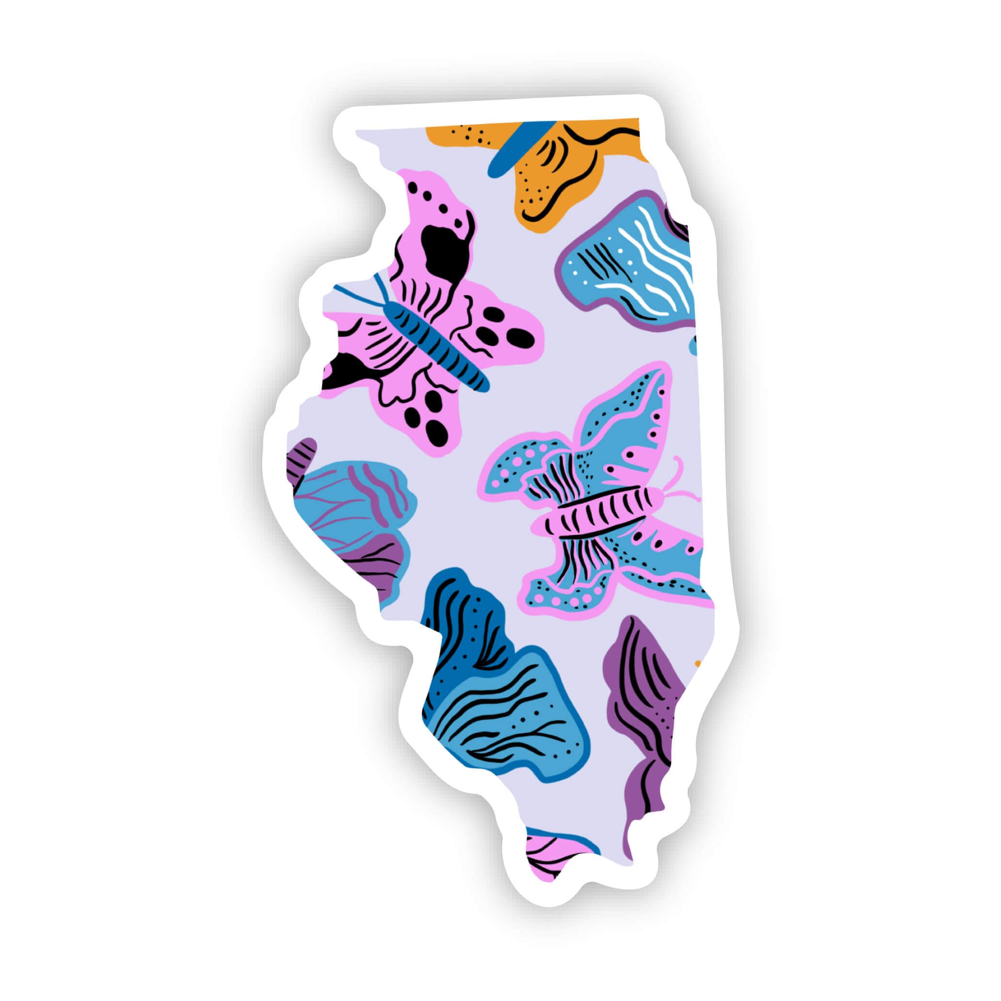  Illinois Sticker - Moth & Butterfly、mySite、ghnorth