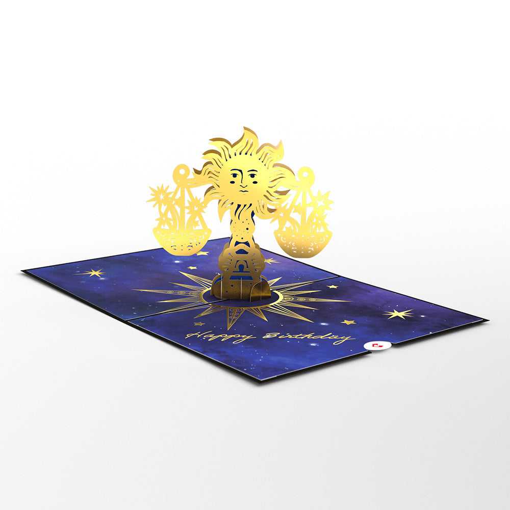 Libra Zodiac Birthday Pop-Up Card、mySite、solidvoid