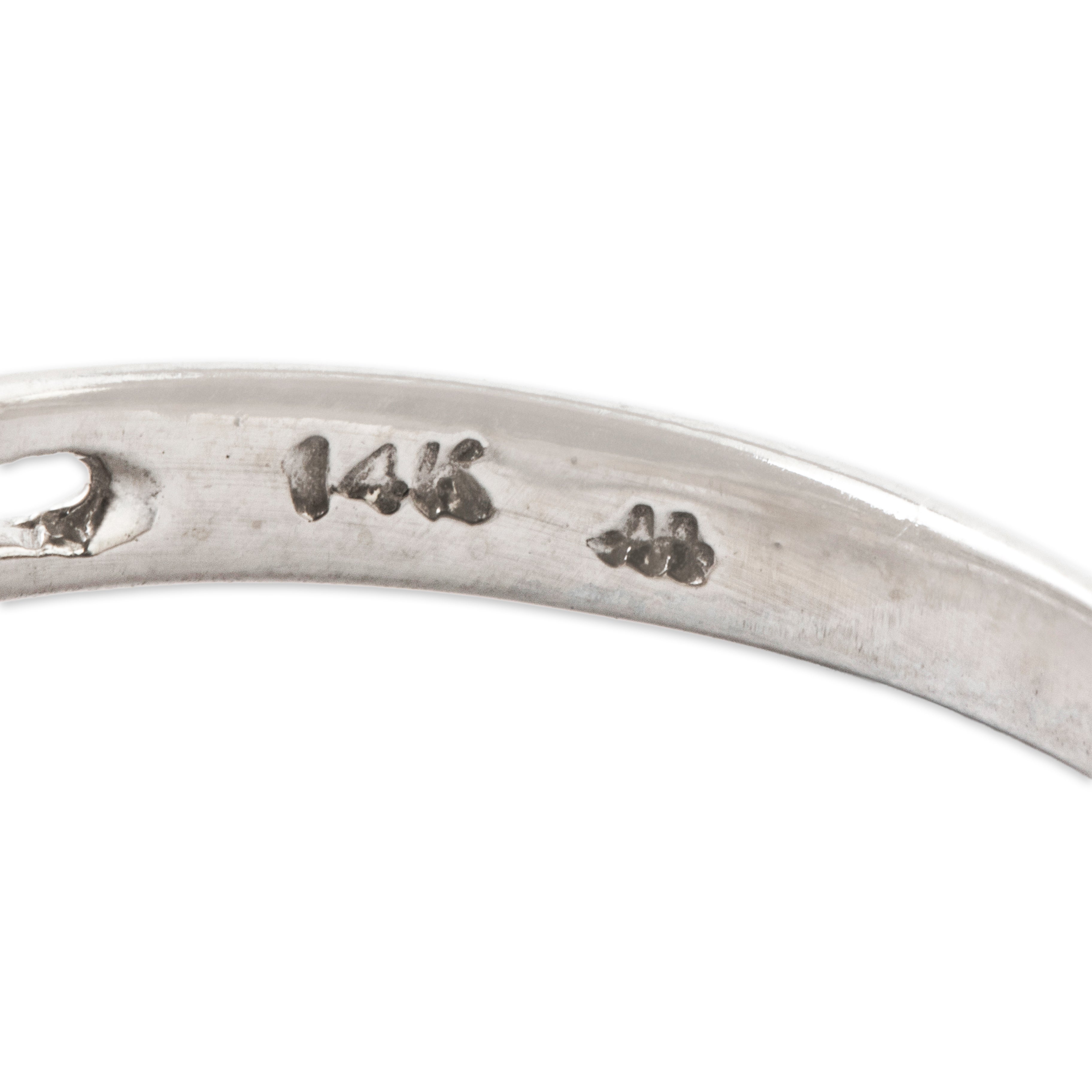 Vintage 14k White Gold Pearl Diamond Modernist Elegance Ring 5.00、mySite、hinf8tx79