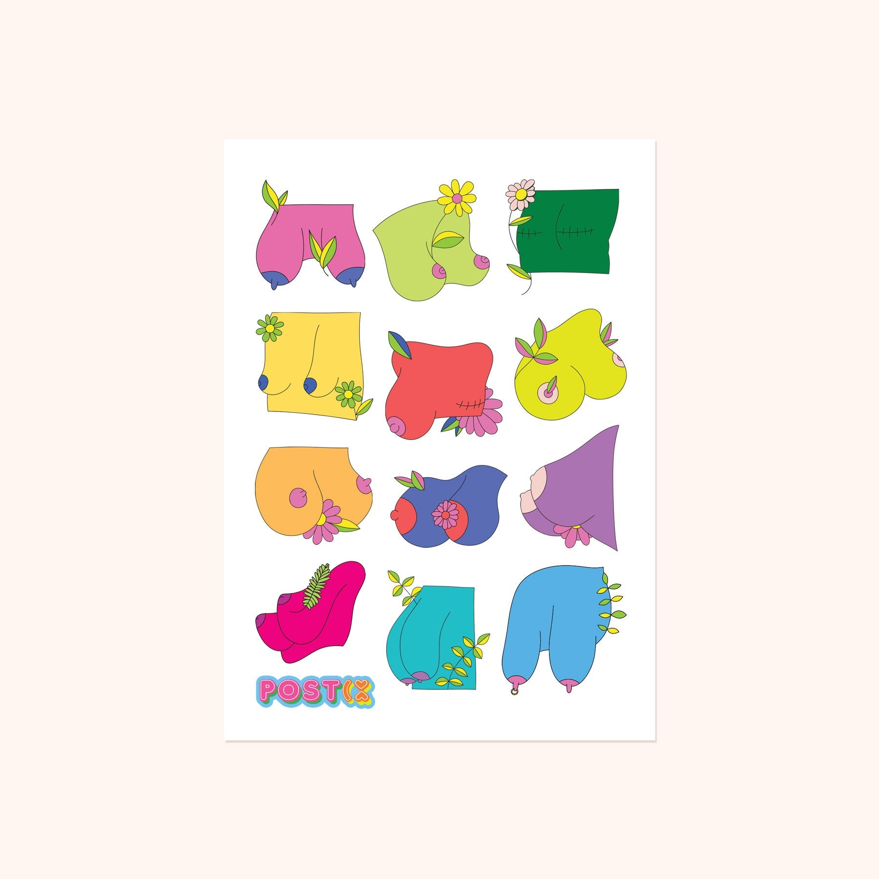  Beauty in All Shapes Femme Blossom Sticker Sheet、mySite、ghnorth