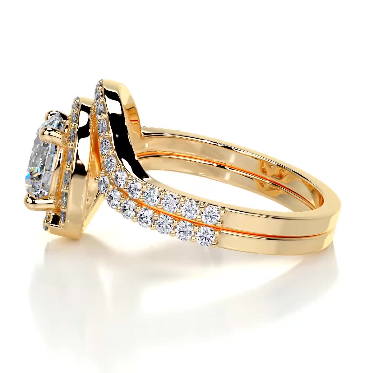 Stella Moissanite & Diamonds Bridal Set -18K Yellow Gold、mySite、hinf8tx79
