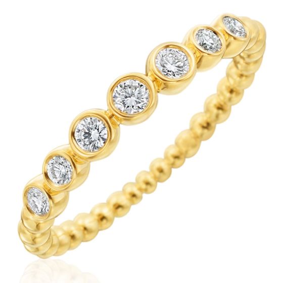 Gumuchian Nutmeg 18k Gold Diamond Stackable Band、mySite、hinf8tx79