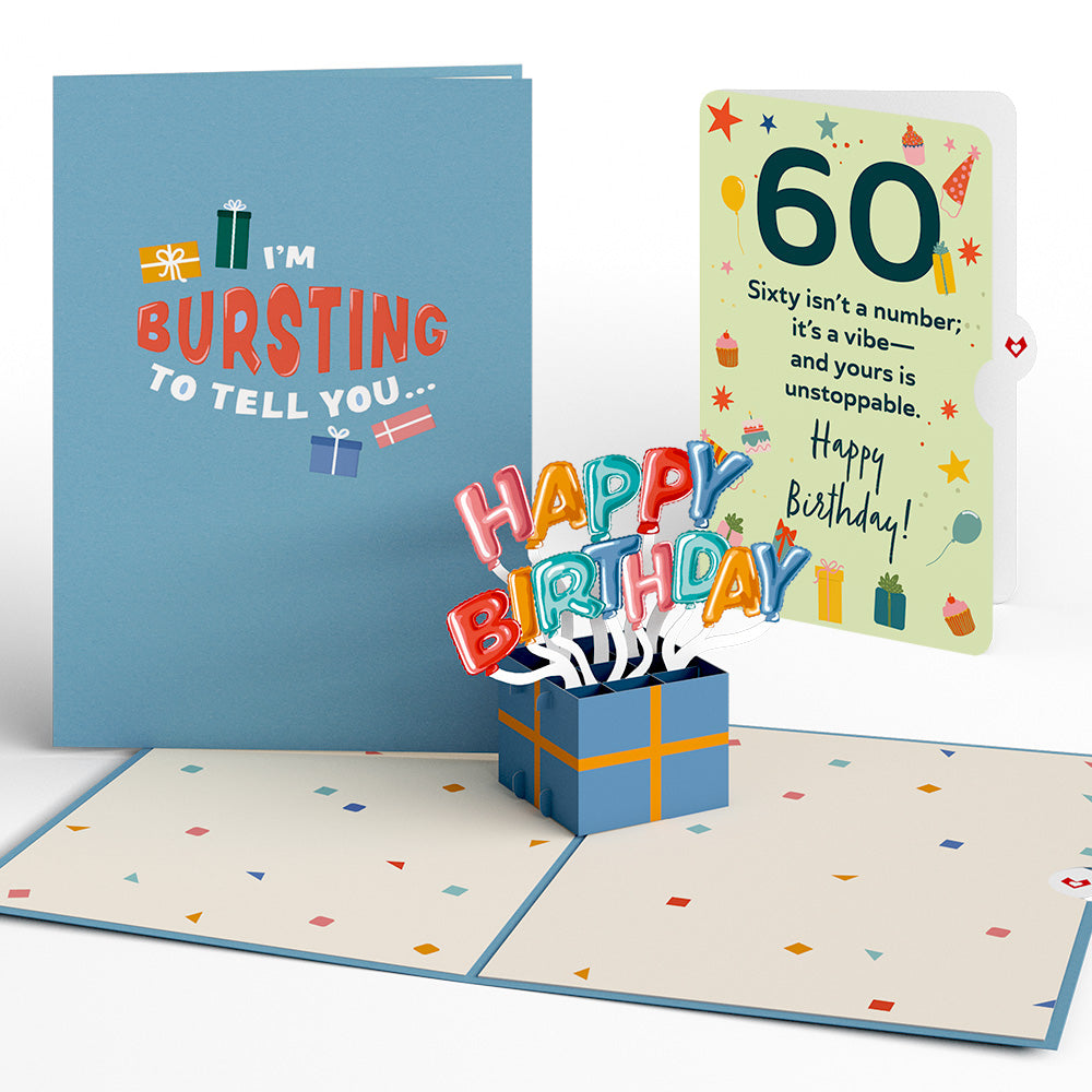 Happy 60th Birthday Burst Pop-Up Card and Sentiment Set、mySite、solidvoid