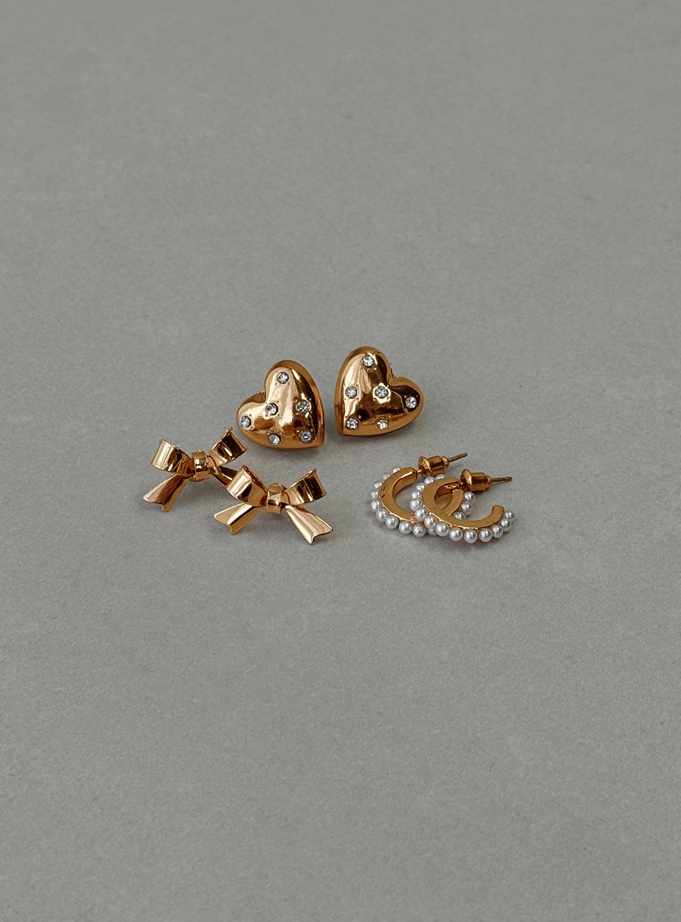Bows & Hearts Earring Pack Gold、mySite、solidvoid