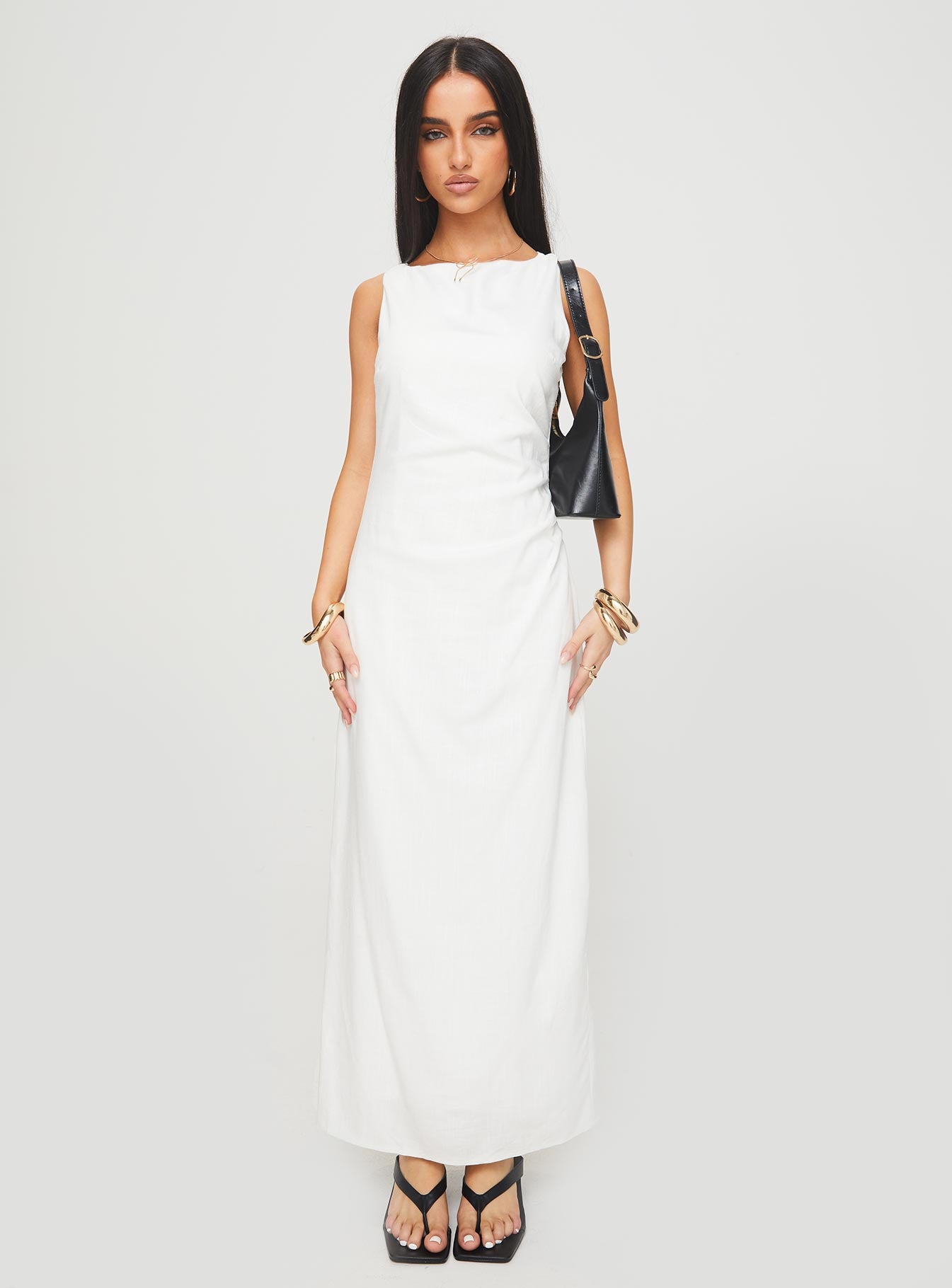 Mocca Maxi Dress White、mySite、solidvoid