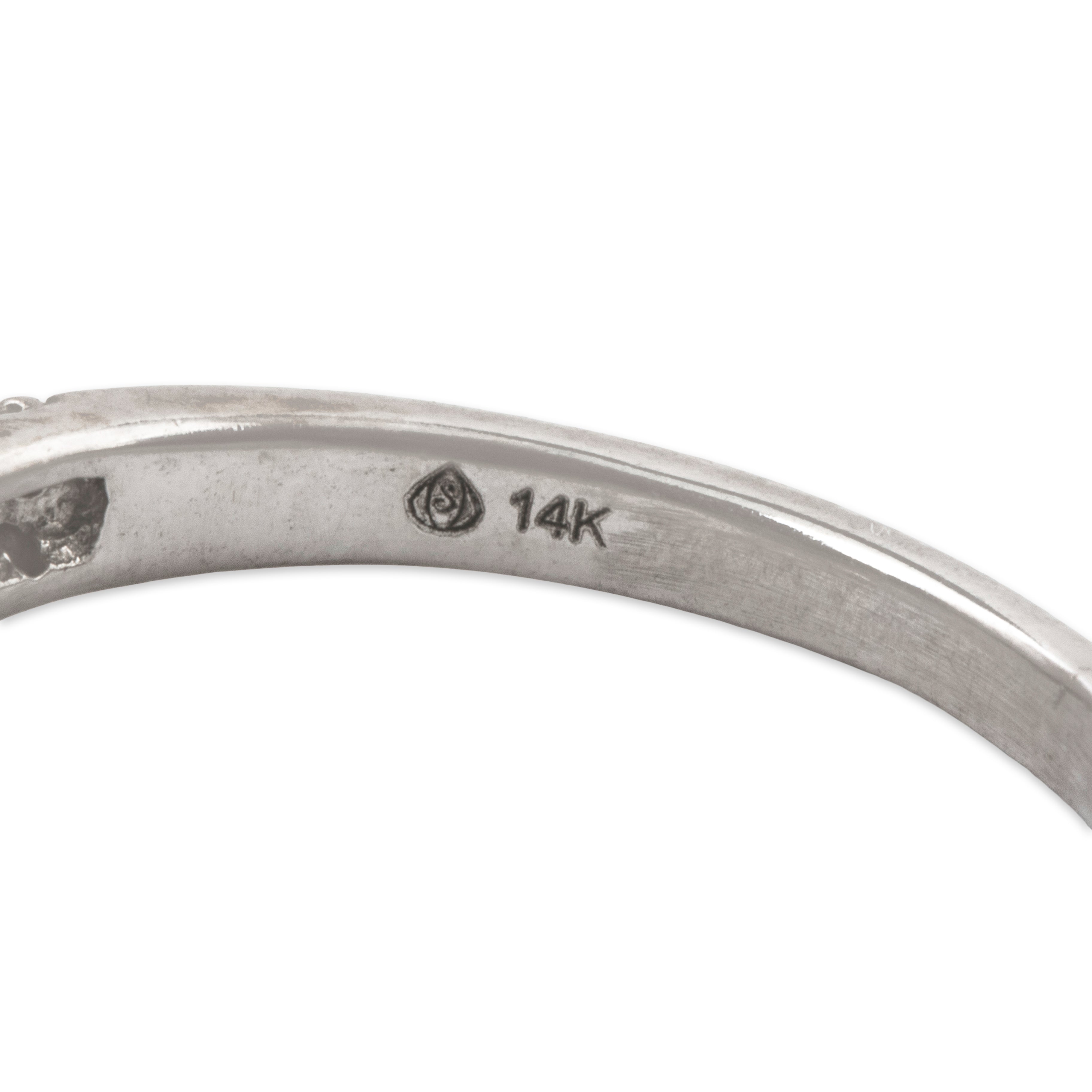 Vintage 14k White Gold .23cttw Diamond Double Curved Line Band Ring 5.00、mySite、hinf8tx79